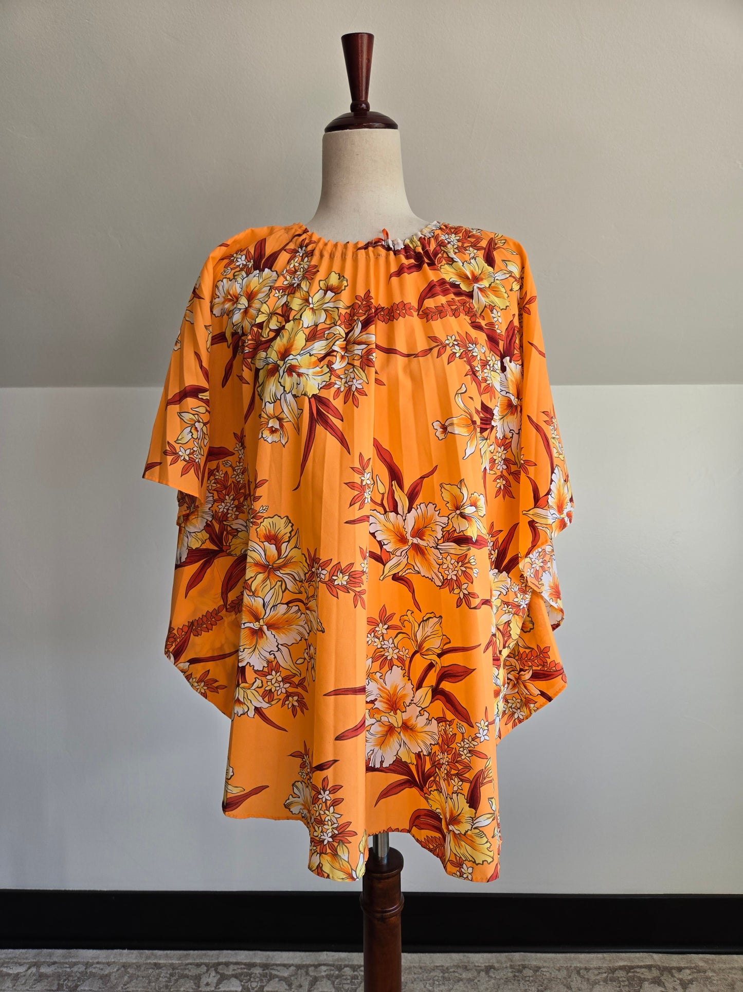 Vintage Hawaiian Palm Short Caftan - OS