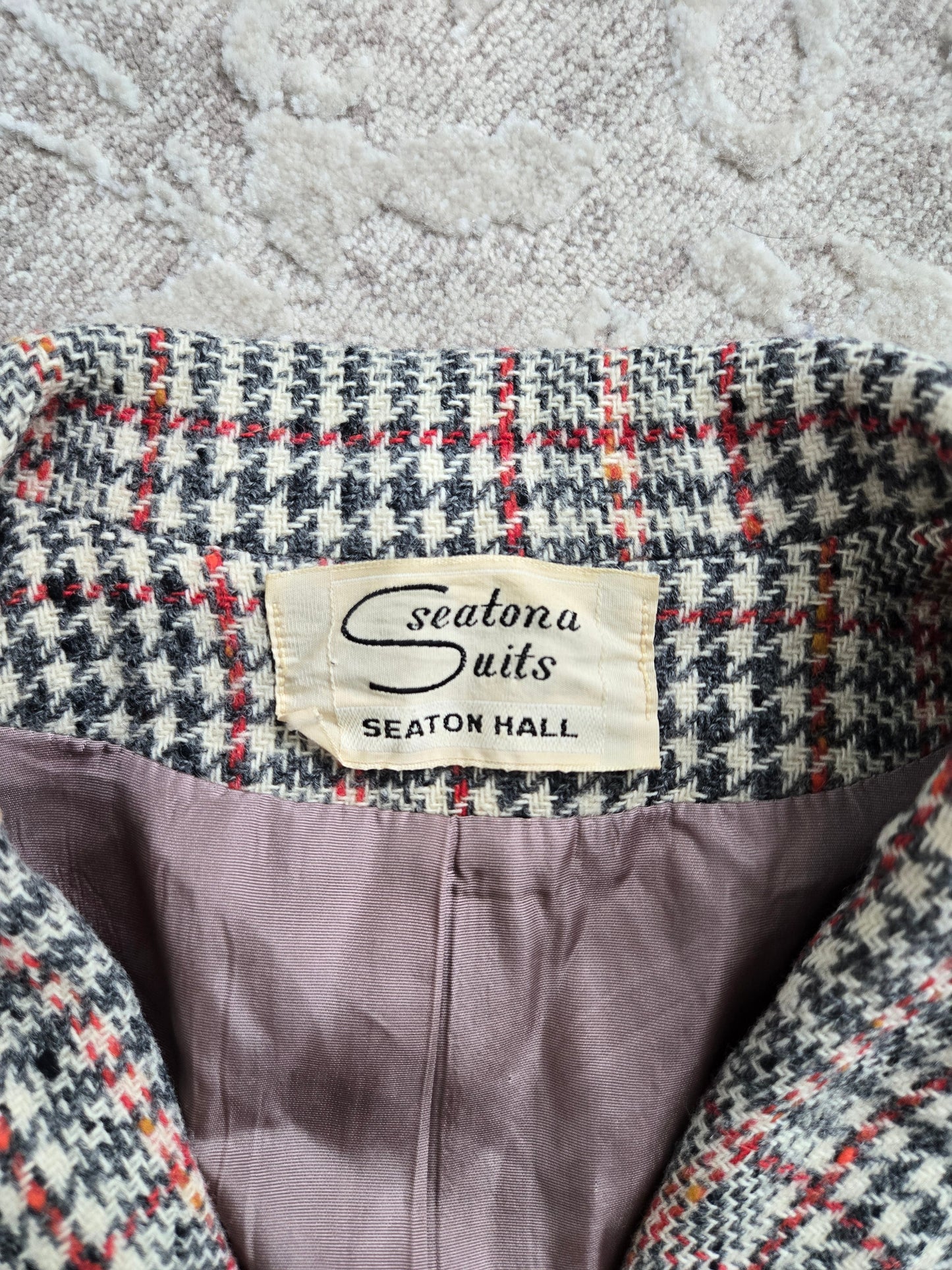 Vintage 60s Seatona Suits by Seaton Hall Plaid Wool Jacket - Small