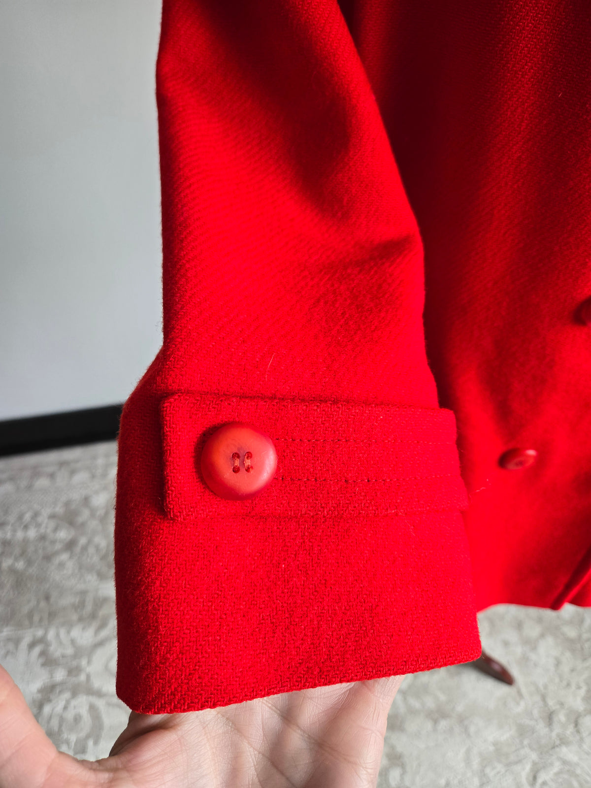 Vintage Pendleton Bright Red Wool Coat - Size 12