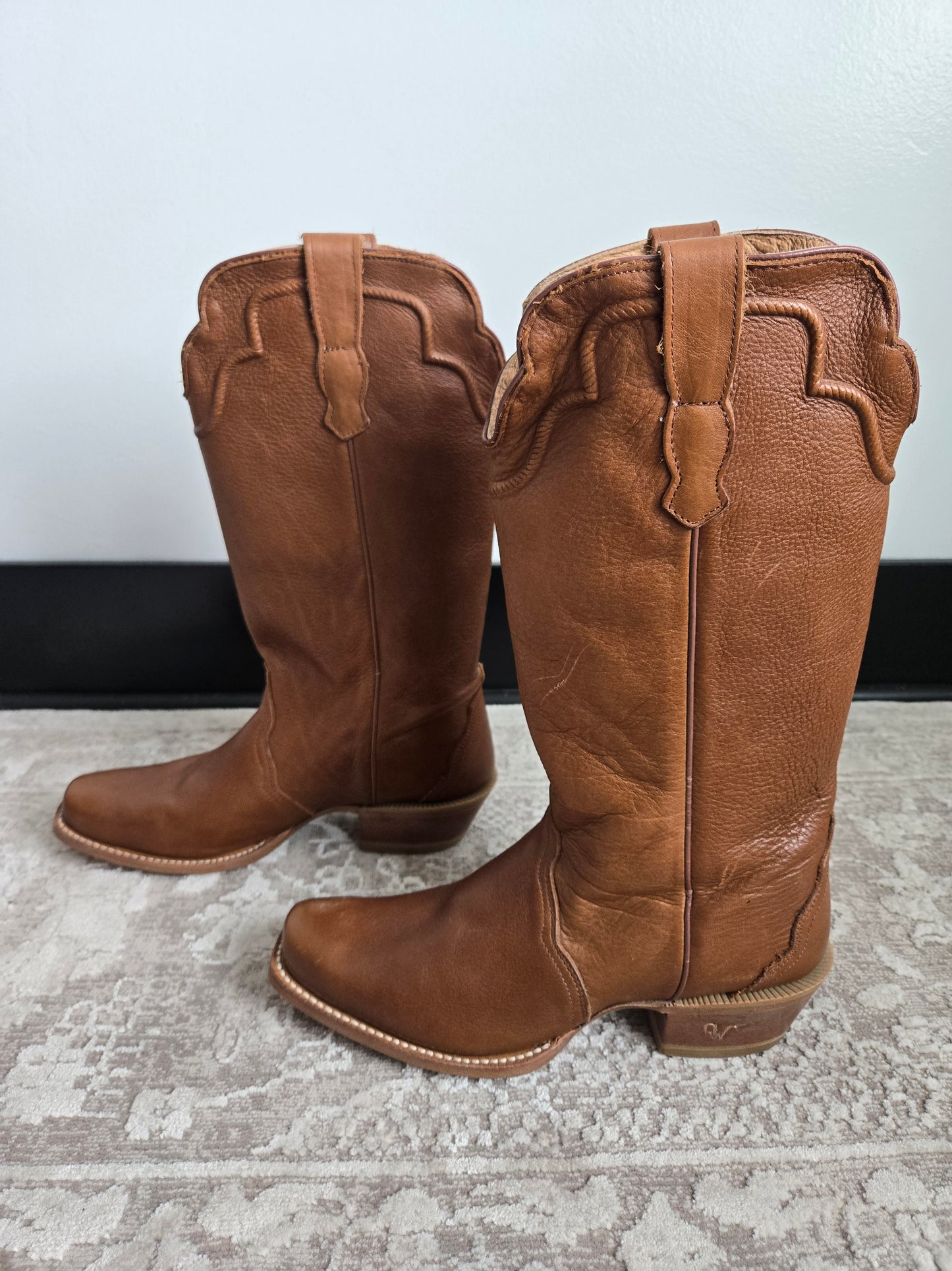 Outlaw Leather Cowgirl Boots - Size 9B (womens)