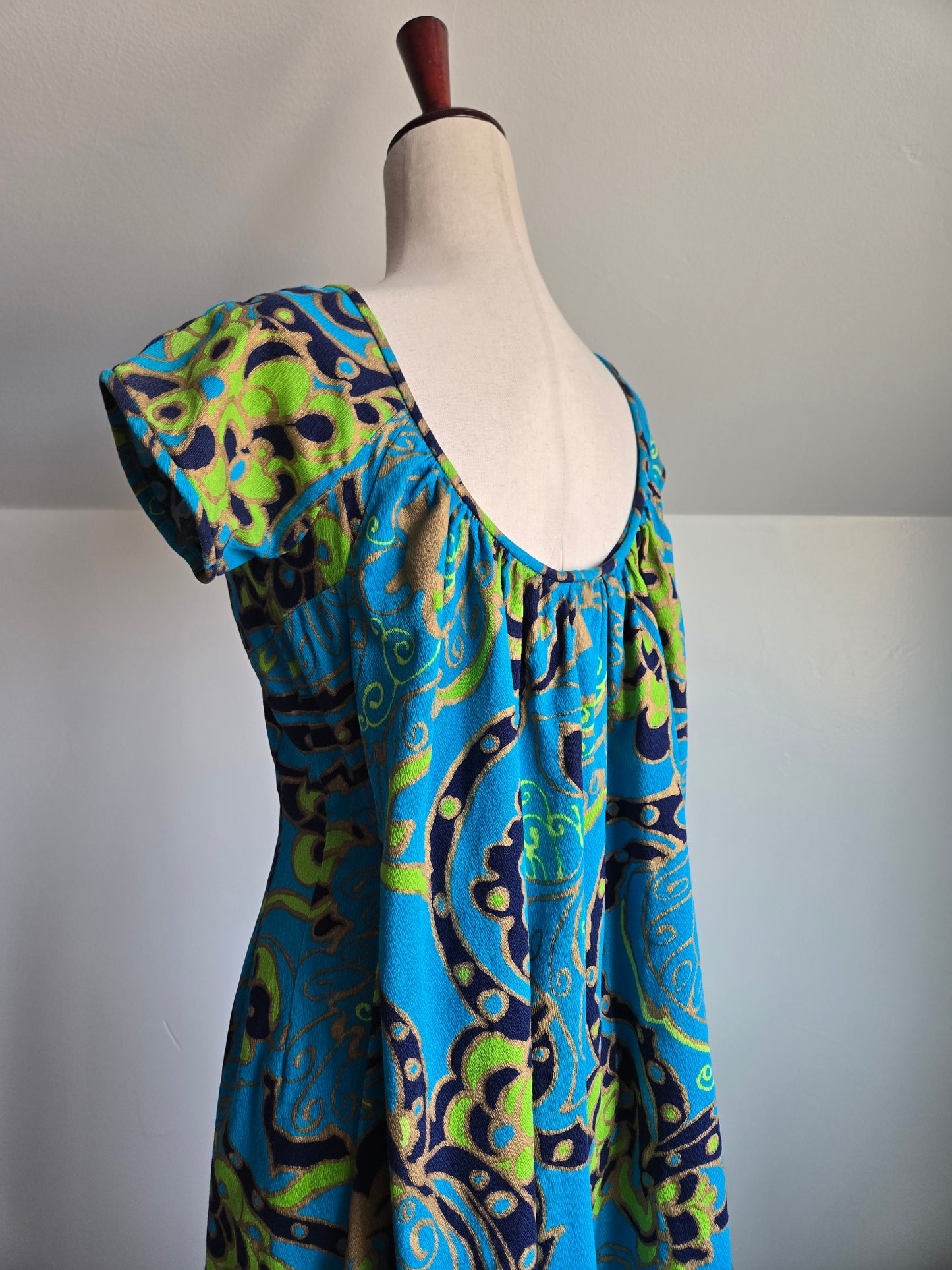 Kimo's Polynesian Shop made in Hawaii Barkcloth Dress - medium