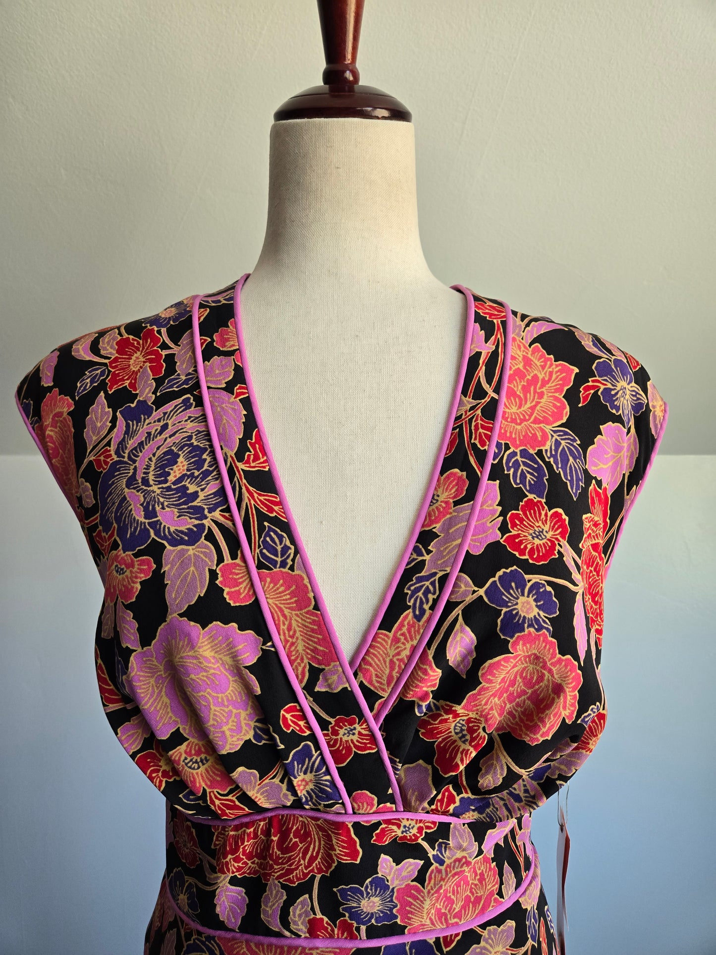 Philip Dicaprio NWT Silk Y2K Floral Dress - Size 12