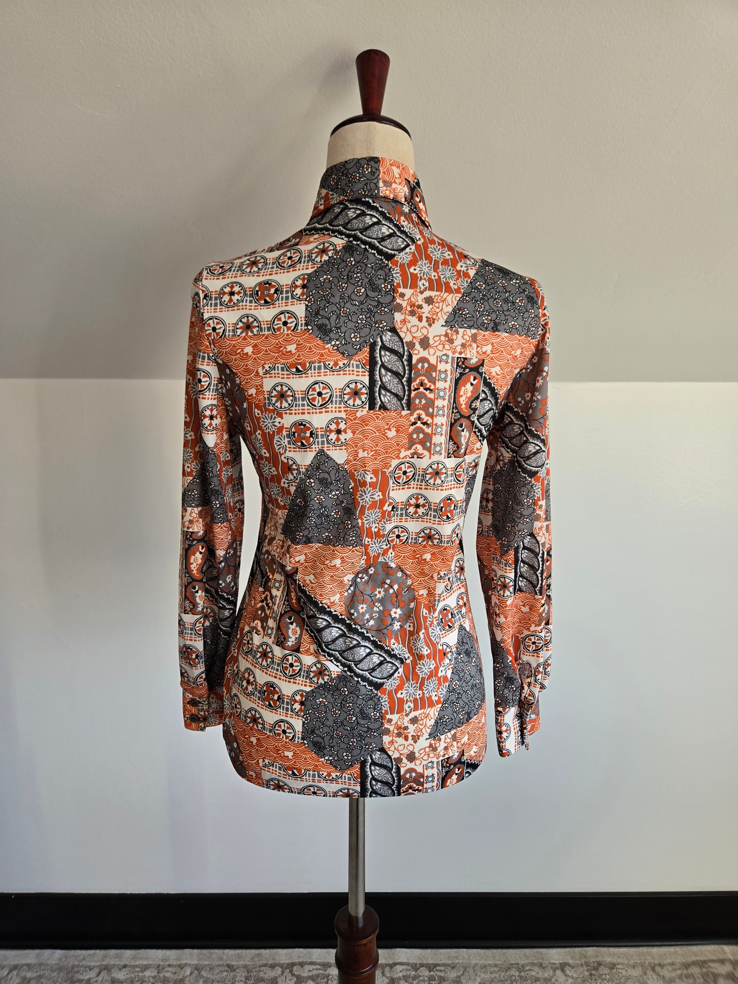 Vintage 1970s Duck Pond Novelty Print Top - XS/S