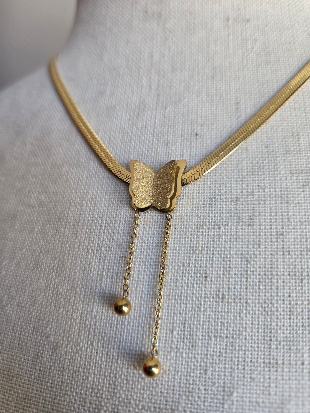 Gold Whimsy Butterfly Necklace