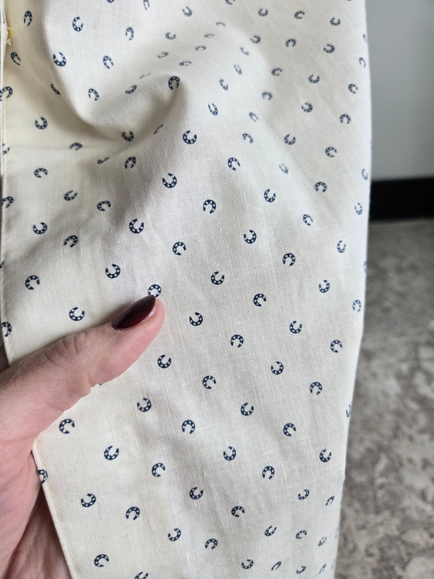 Trego's Westwear Vintage Cotton Dress with Horseshoe Print - Large