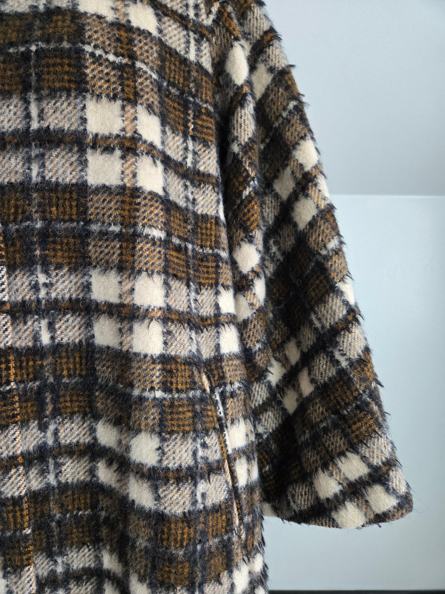 Madison's Columbus 1950s Mohair Plaid Car Coat - XL