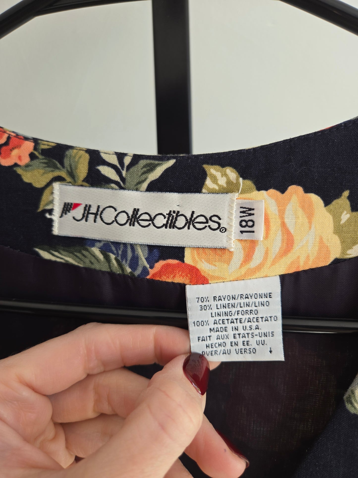 JH Collectibles Vintage Navy Floral Vest - XL