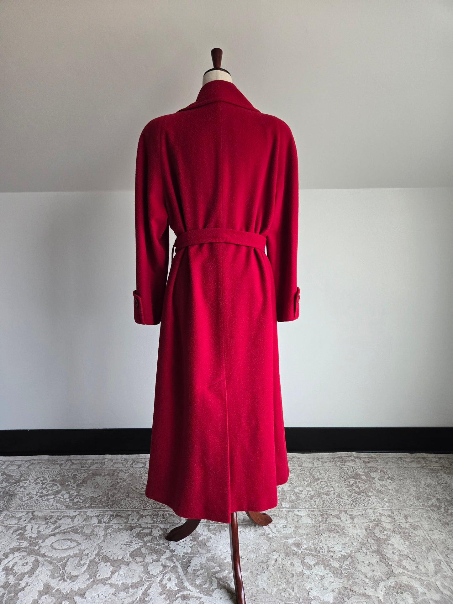 Vintage Nordstrom Gallery Red Camel Hair Over Coat Made in USA - L/XL