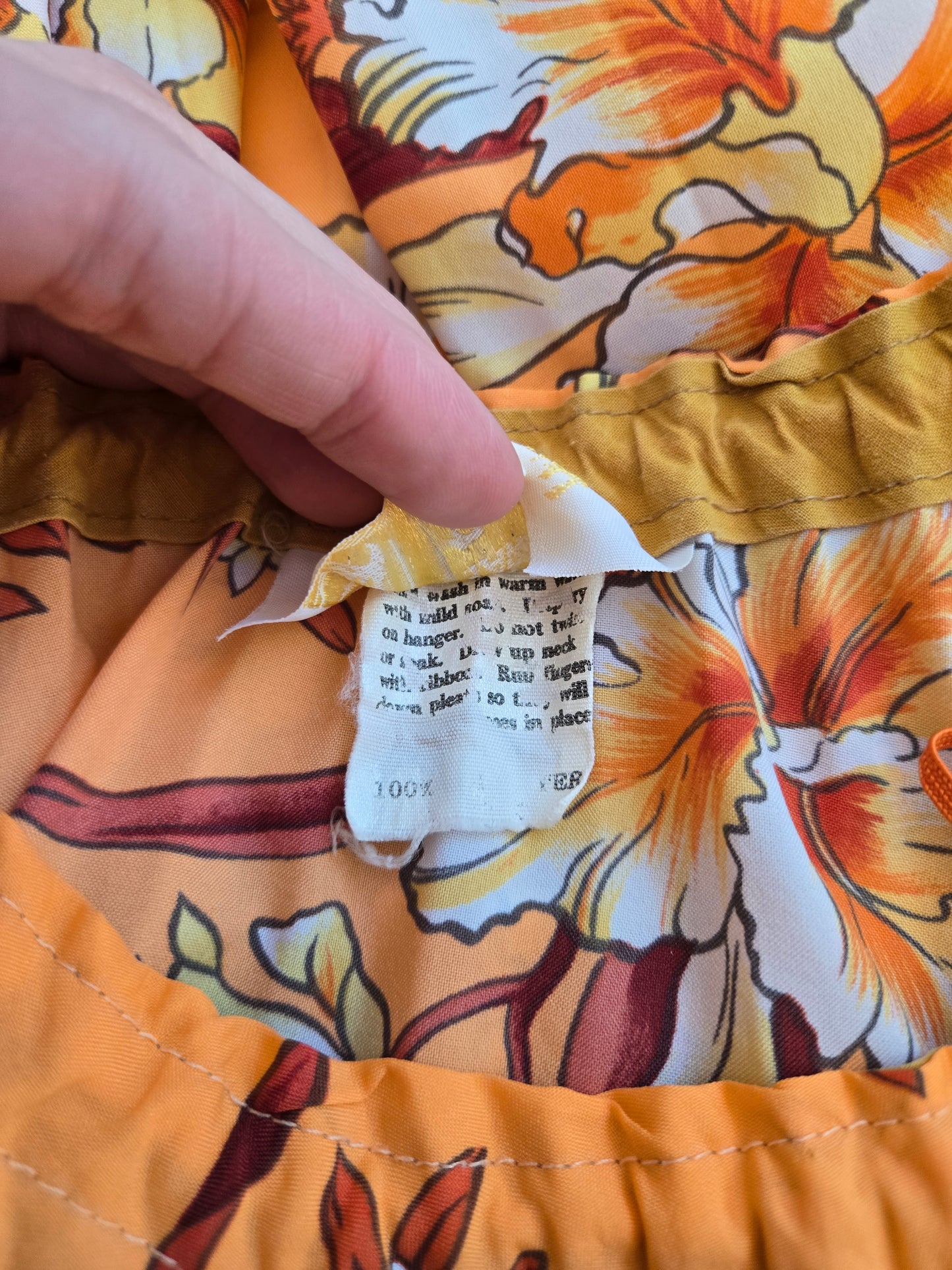 Vintage Hawaiian Palm Short Caftan - OS