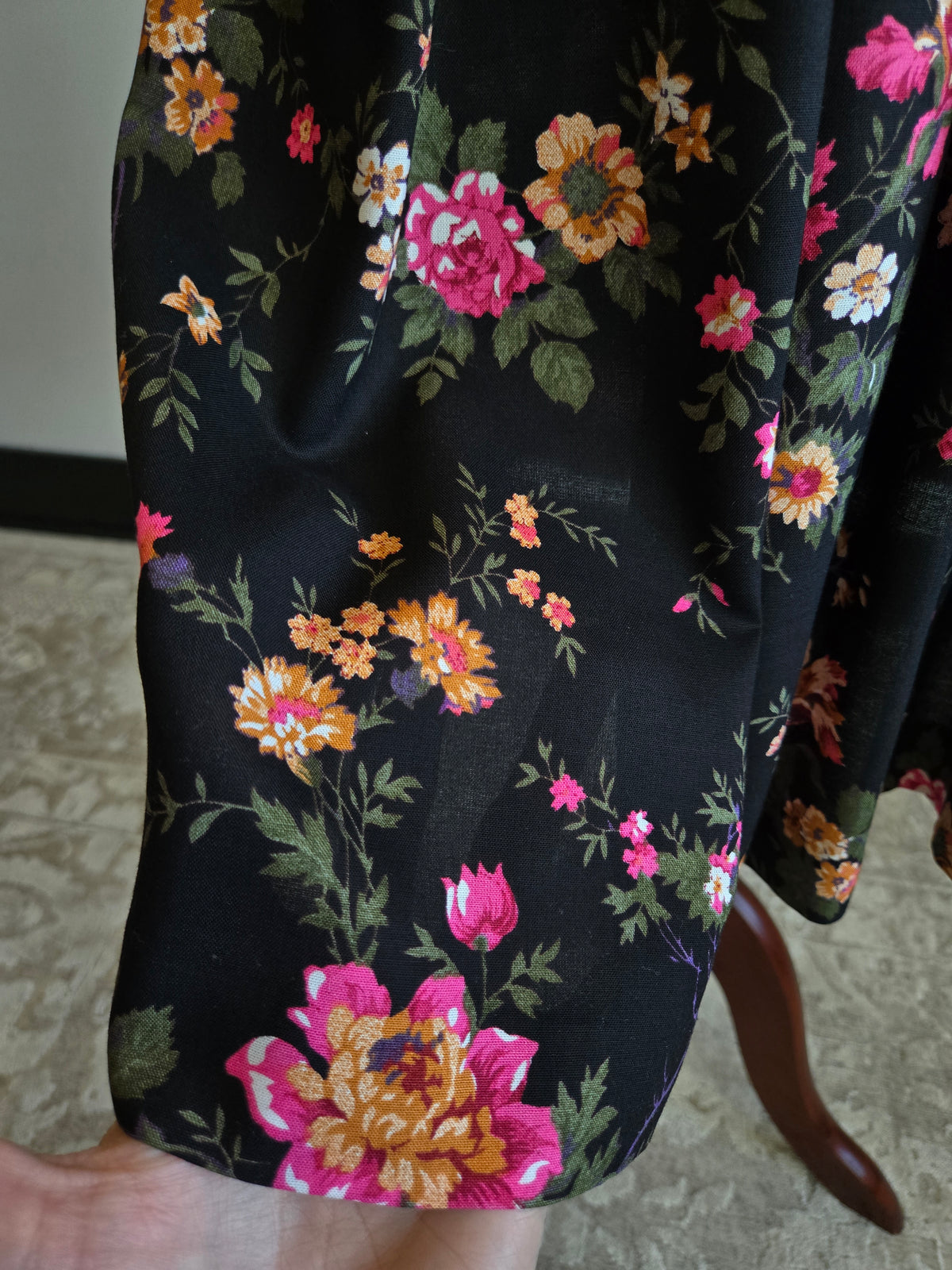 Vintage Worthington Rayon Floral Midi Skirt - W26