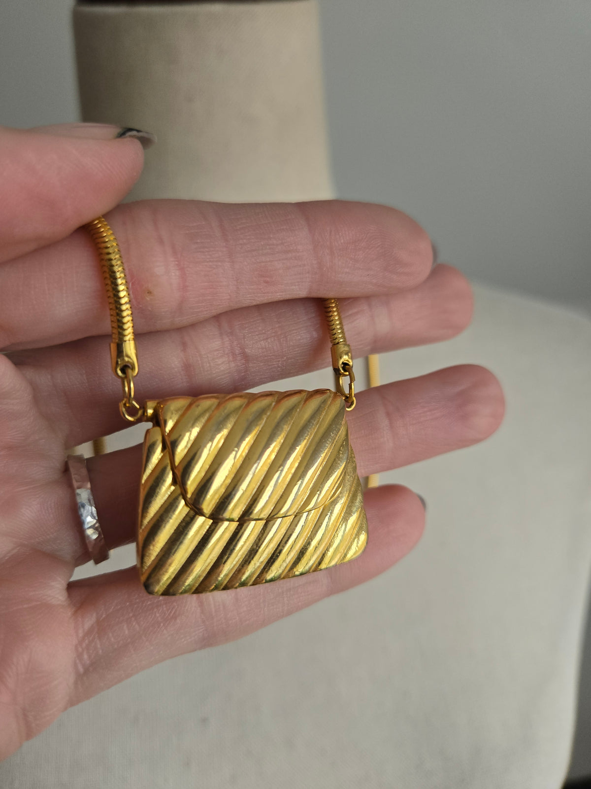 Vintage Micro Purse Charm Necklace