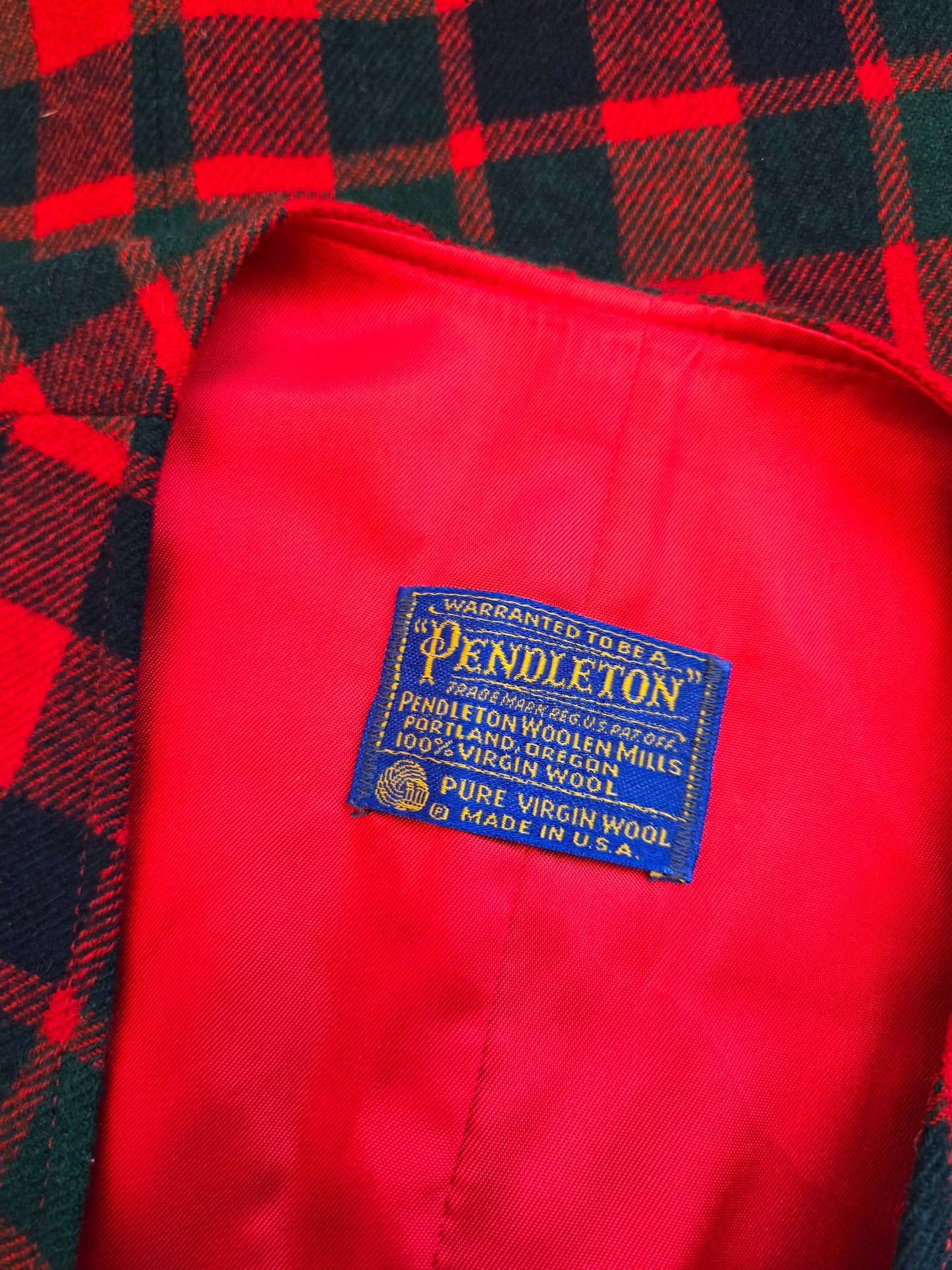 Pendleton Vintage Red Plaid Virgin Wool Vest - M/L