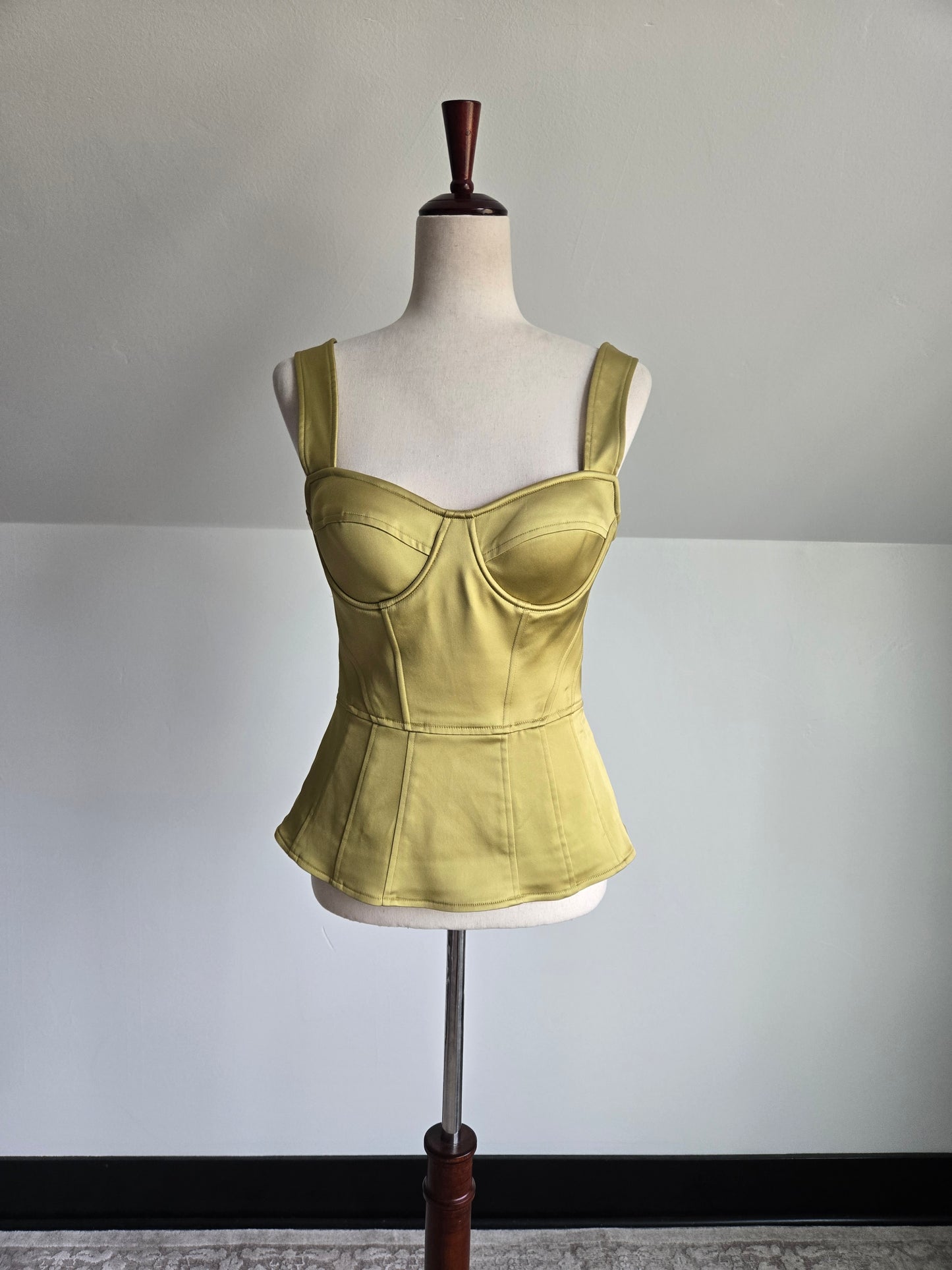 Walter Chartreuse Green Corset Top - XS/S