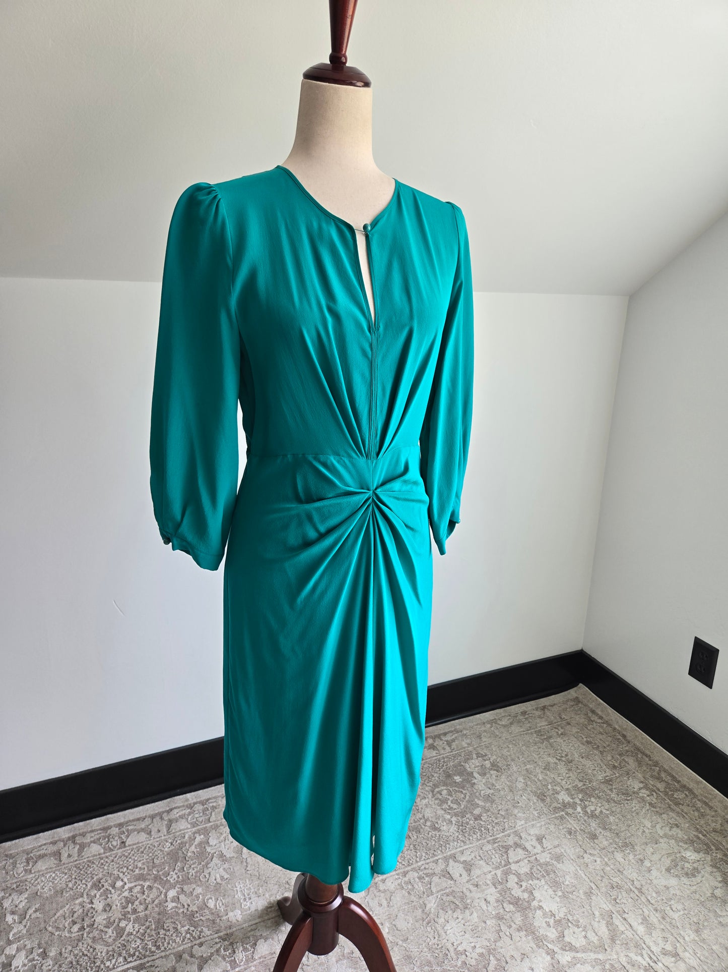 Max Mara Turquoise Silk Dress - Small