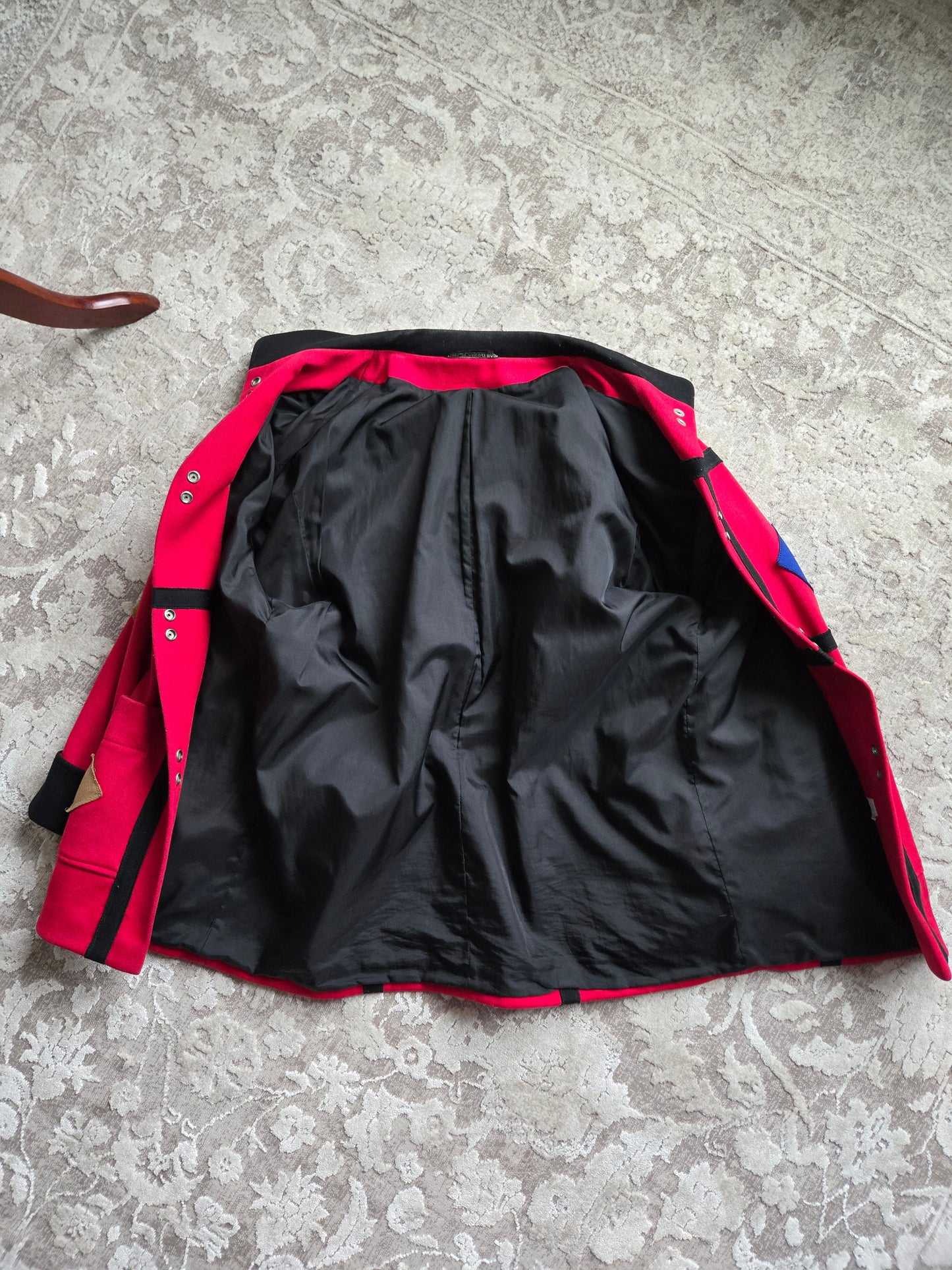 Vintage 1980s Geo Patch Wool Coat Made in Yugoslavia - 2XL