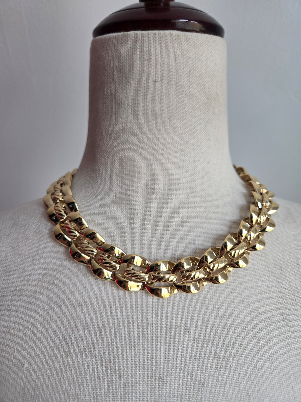 Trifari Vintage Gold Layered Chunky Necklace