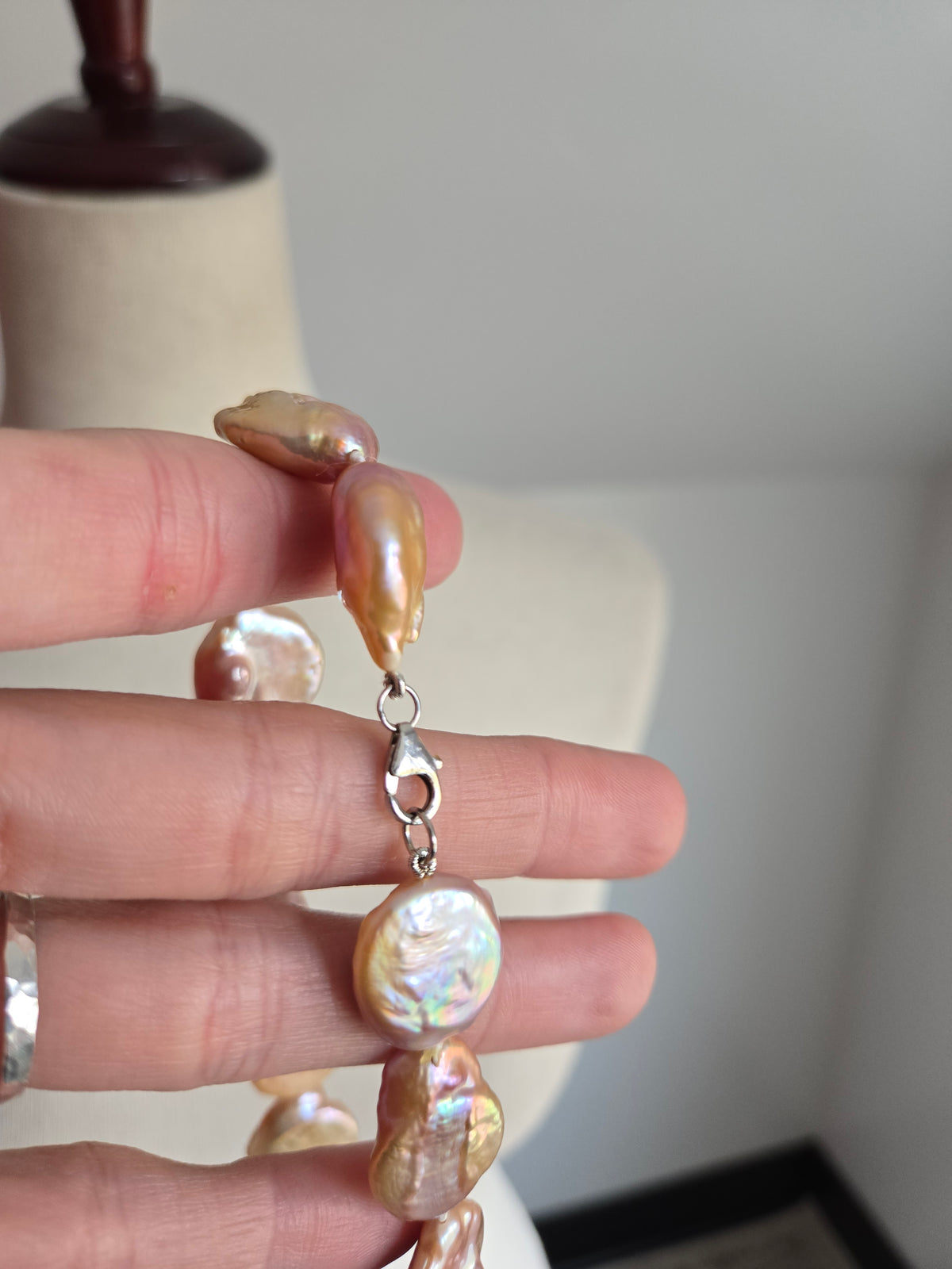 Vintage Baroque Pink Freshwater Pearl Necklace