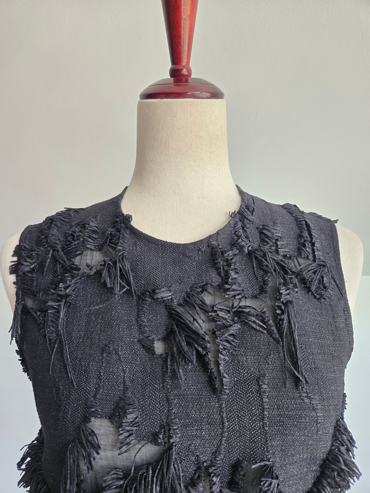 Lareida Designer Black Avant Garde Blouse Made in Portugal- XS/S