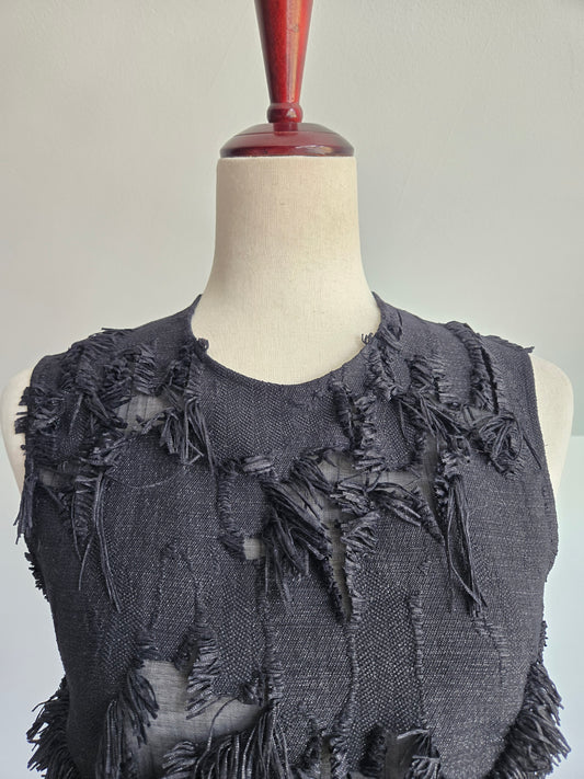 Lareida Designer Black Avant Garde Blouse Made in Portugal- XS/S