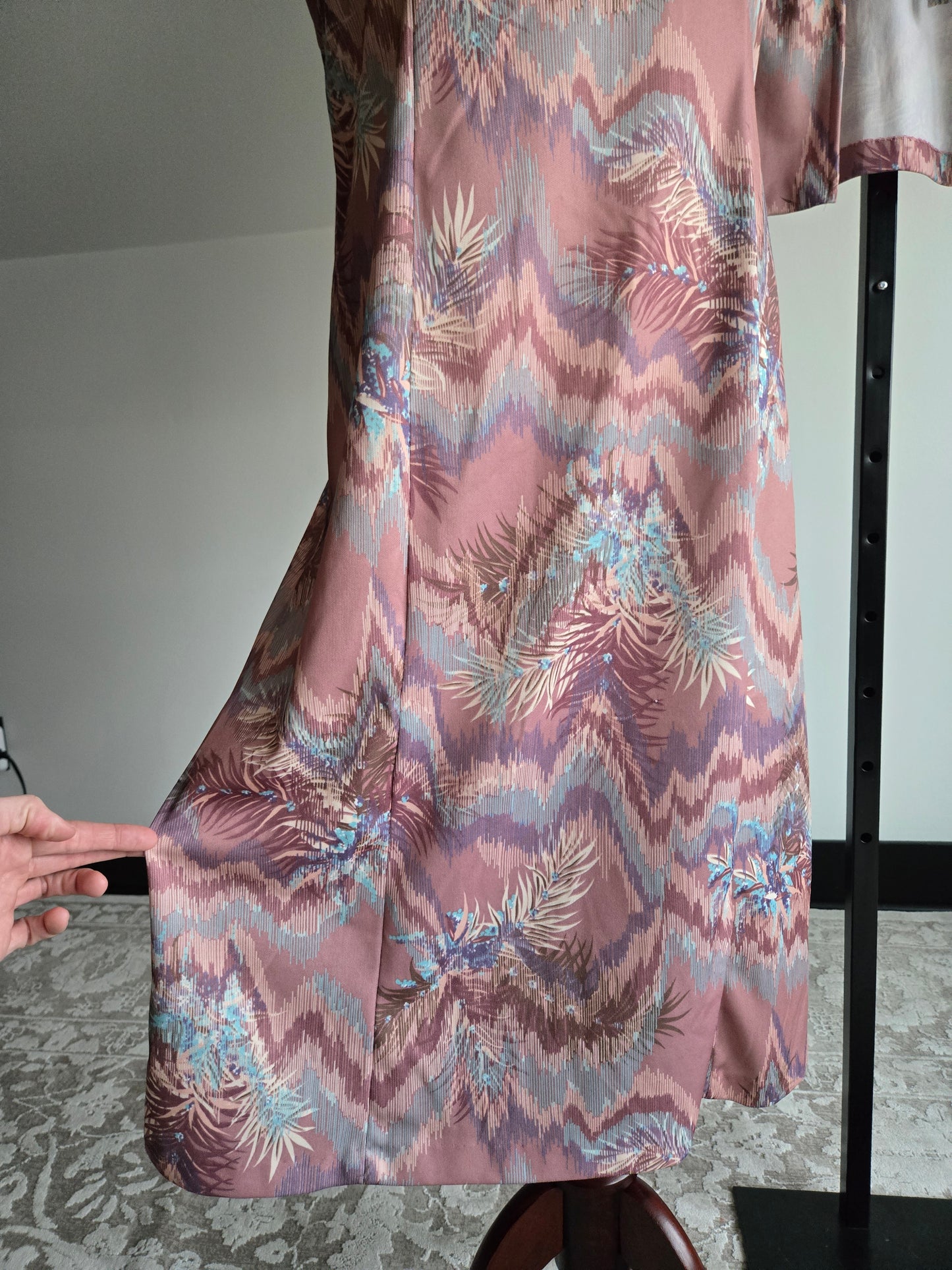 Vintage 70s Psychedelic Dress and Top Two Piece Set - Large