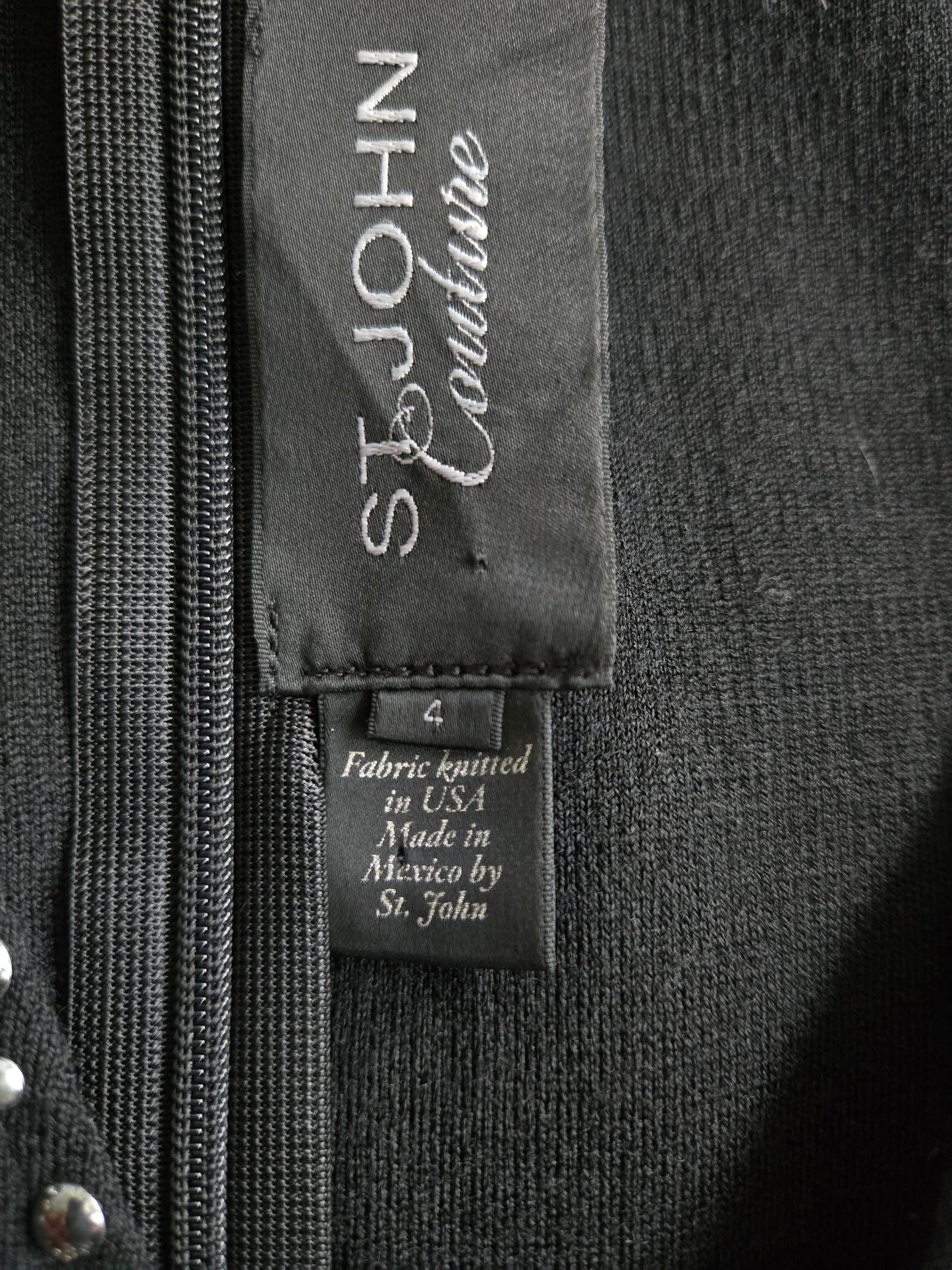 St John Couture Black Knit Dress - Size 4