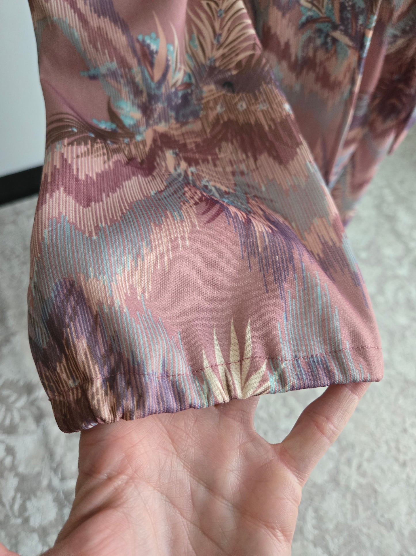 Vintage 70s Psychedelic Dress and Top Two Piece Set - Large