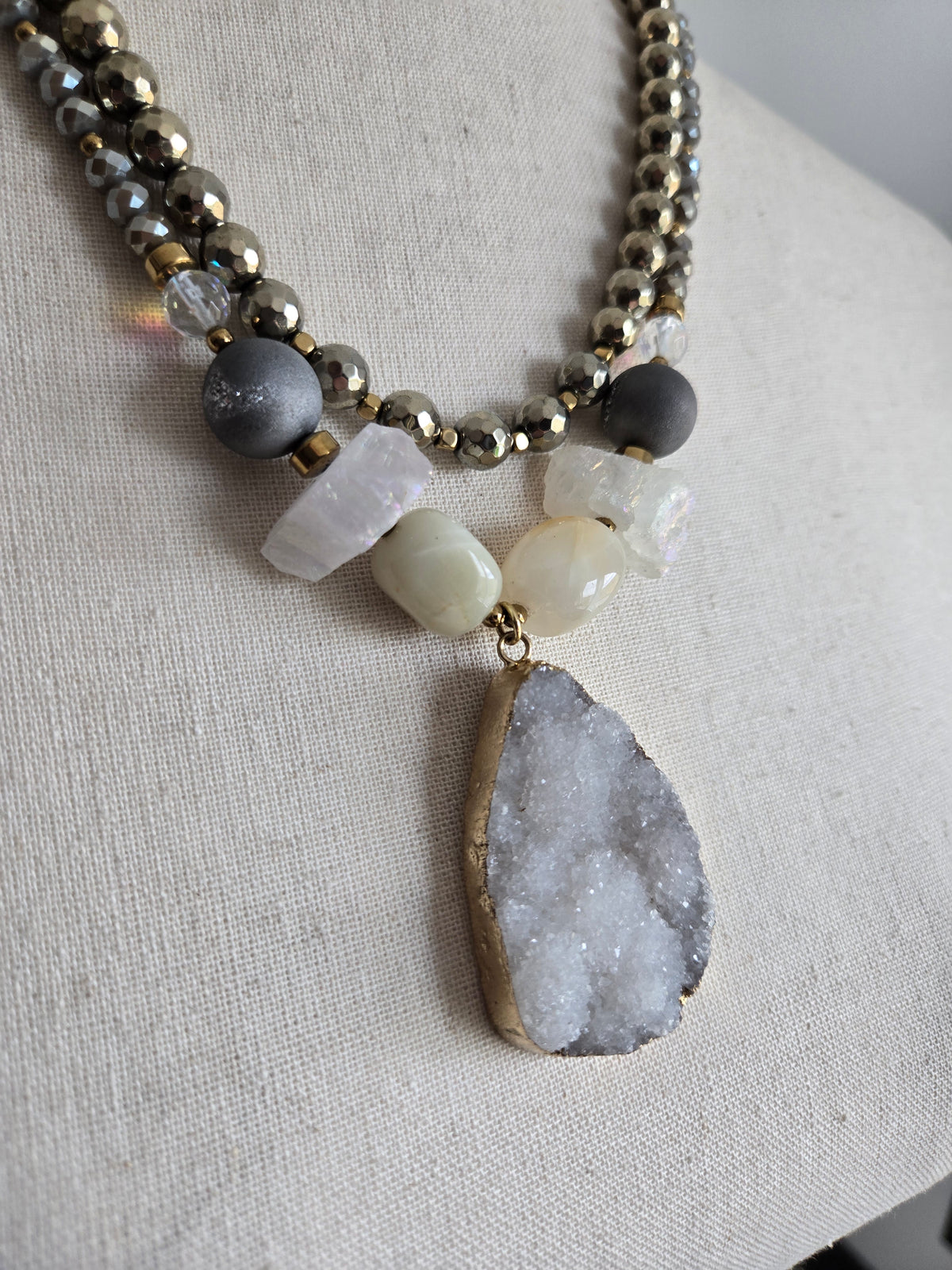 Large Chunky Druzy Statement Necklace