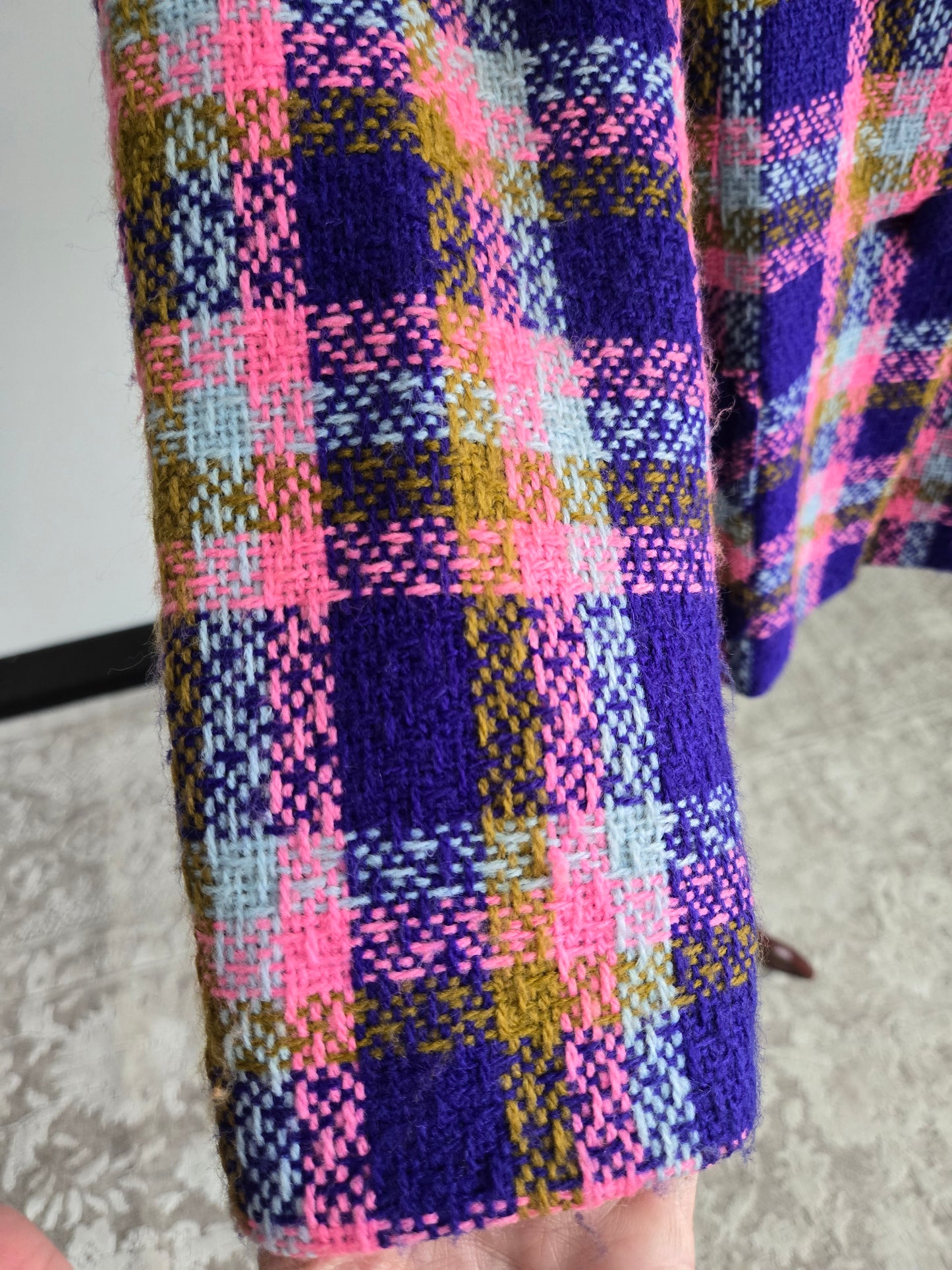 Vintage 70s Colorful Plaid Blazer/Jacket - medium/large