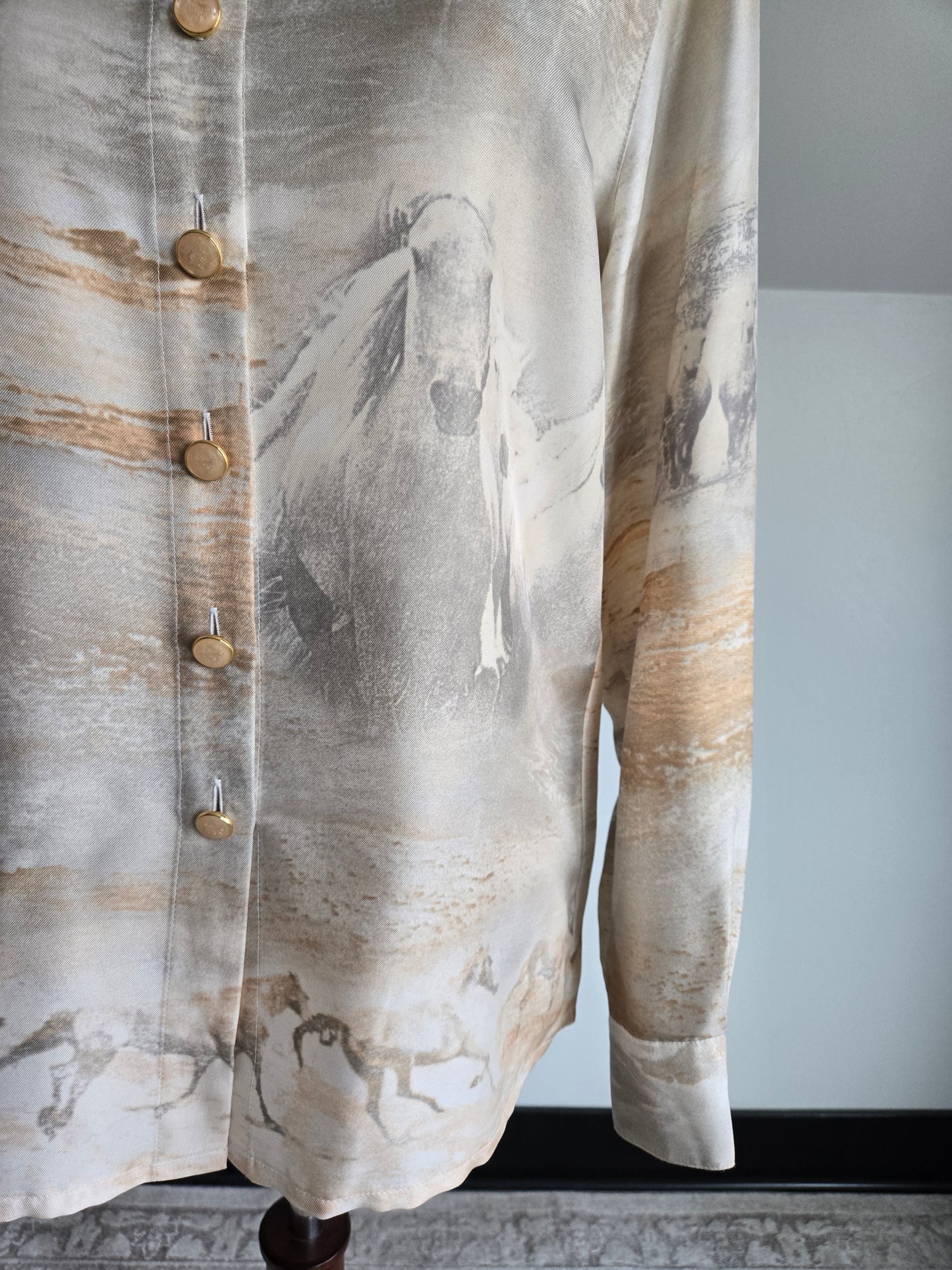 Escada Vintage Made in Germany Silk Horse Top - Medium