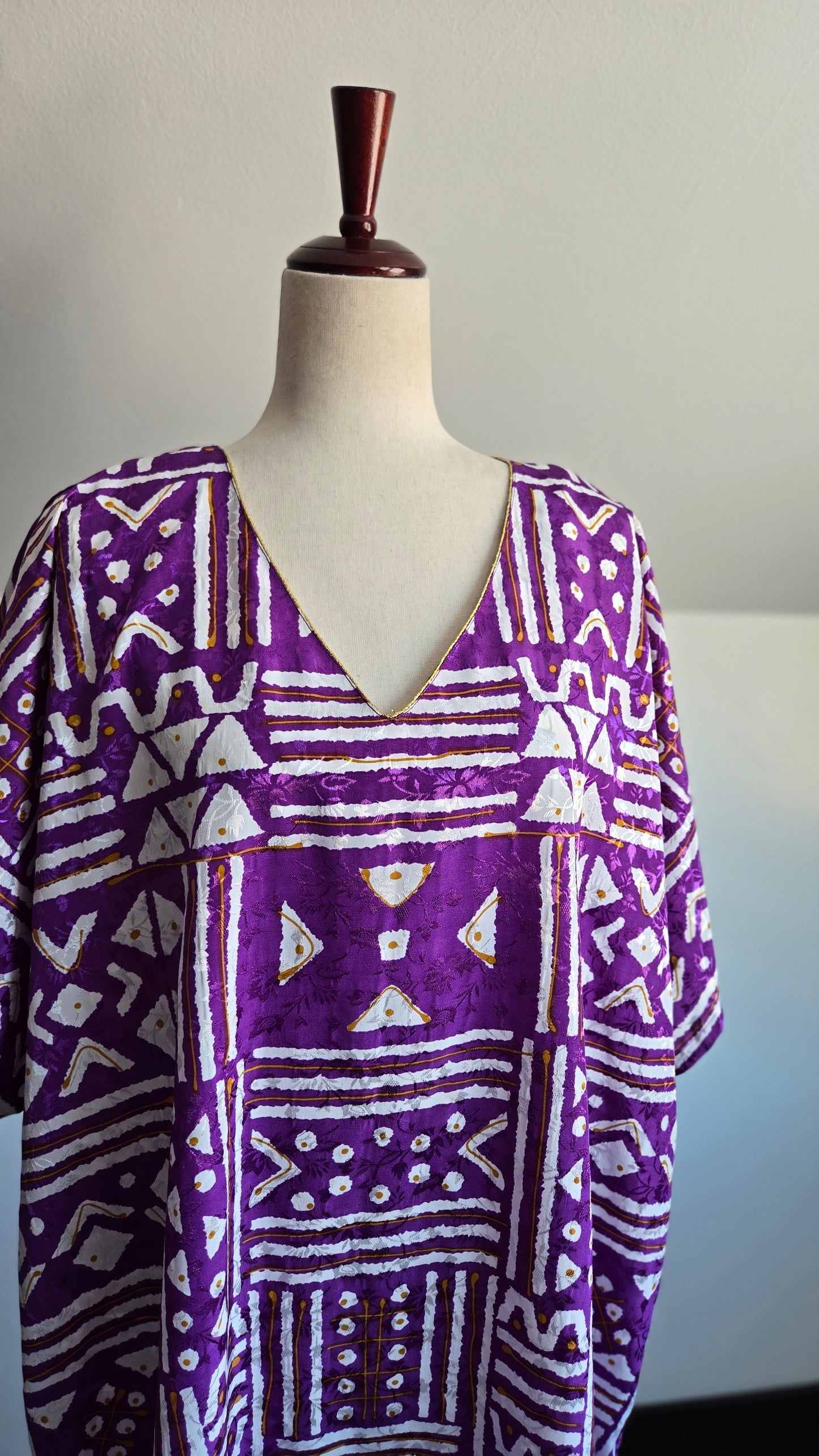 Vintage 80s Essence Purple Caftan - OS