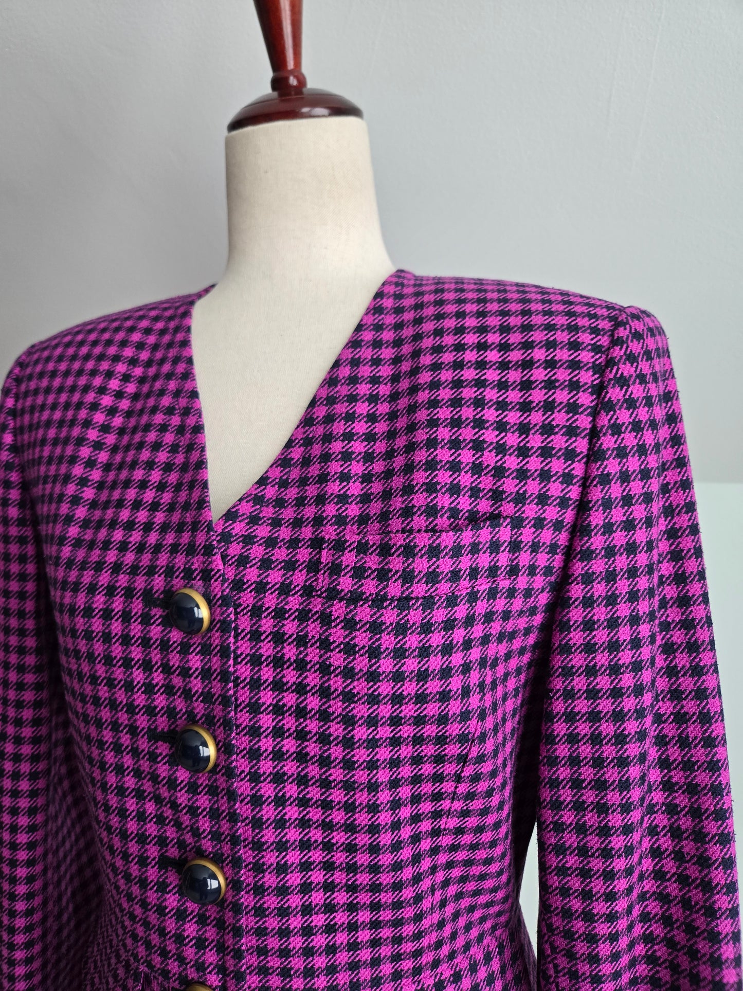 Liz Claiborne Vintage Silk/Wool Tweed Pink Plaid - Small