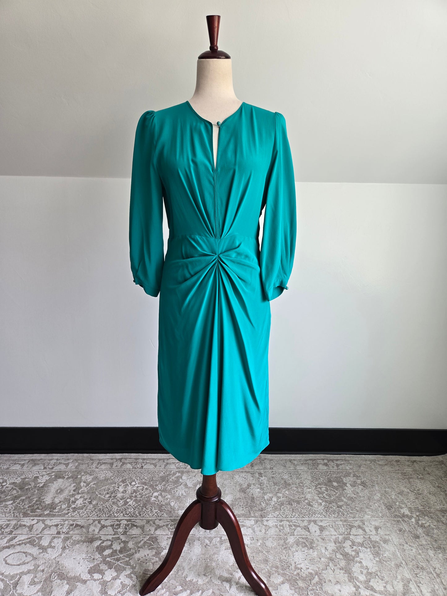 Max Mara Turquoise Silk Dress - Small