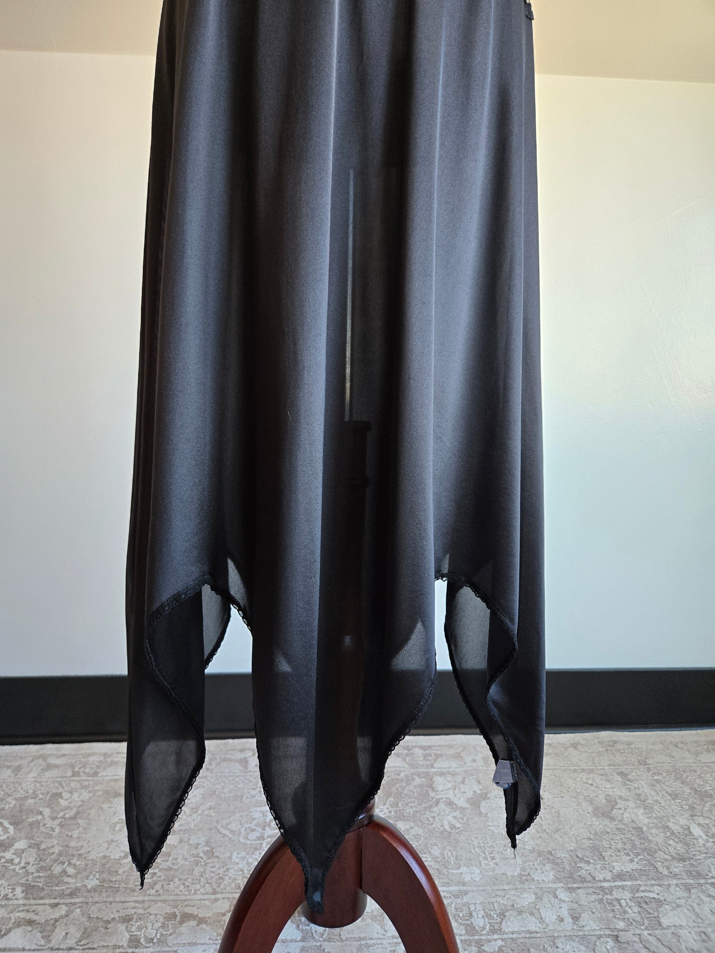 Lady Cameo Vintage Black Lingerie Slip Dress - Medium