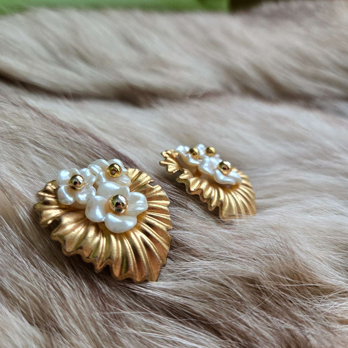 Vintage Flower Cluster Earrings - Post Back