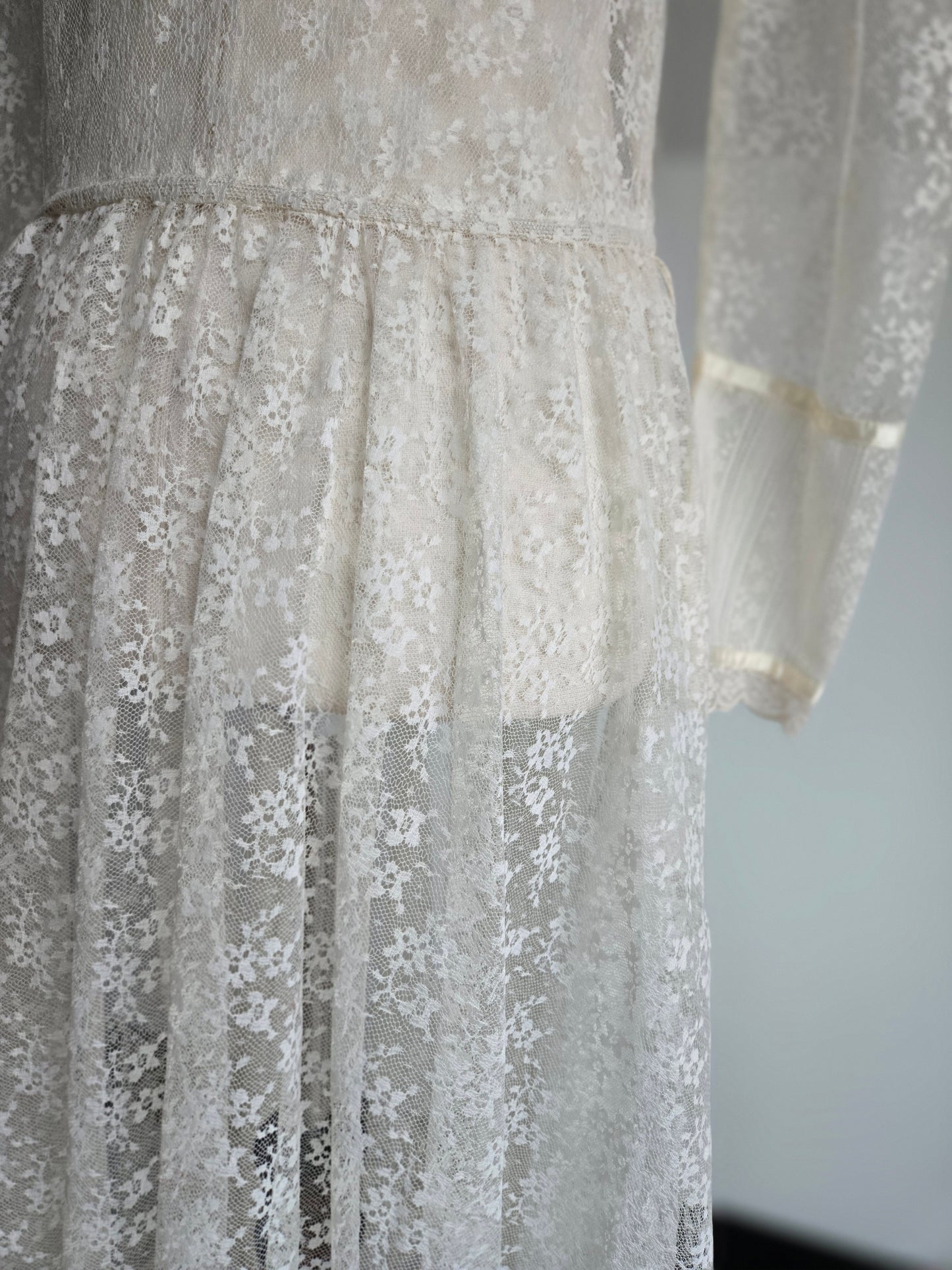 Gunne Sax Vintage Fully Shear Lace Dress - Medium