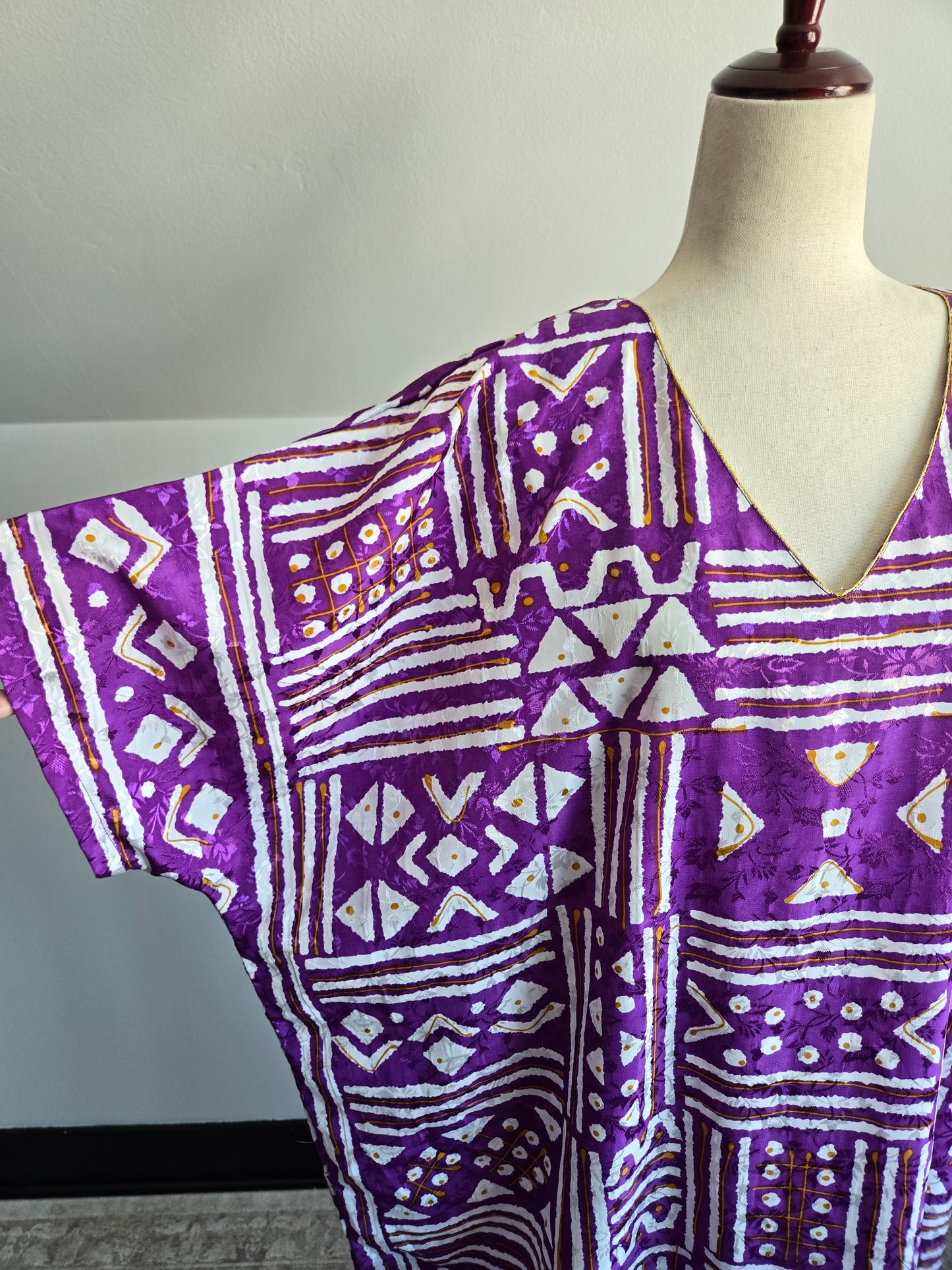 Vintage 80s Essence Purple Caftan - OS