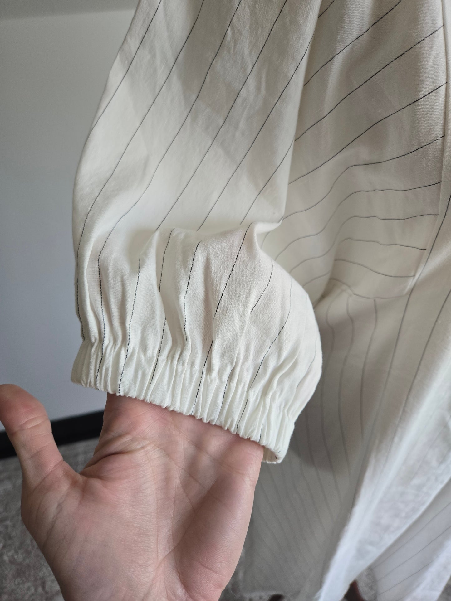 Elaine Kim NWT Linen Blend Pinstripe Dress - Large