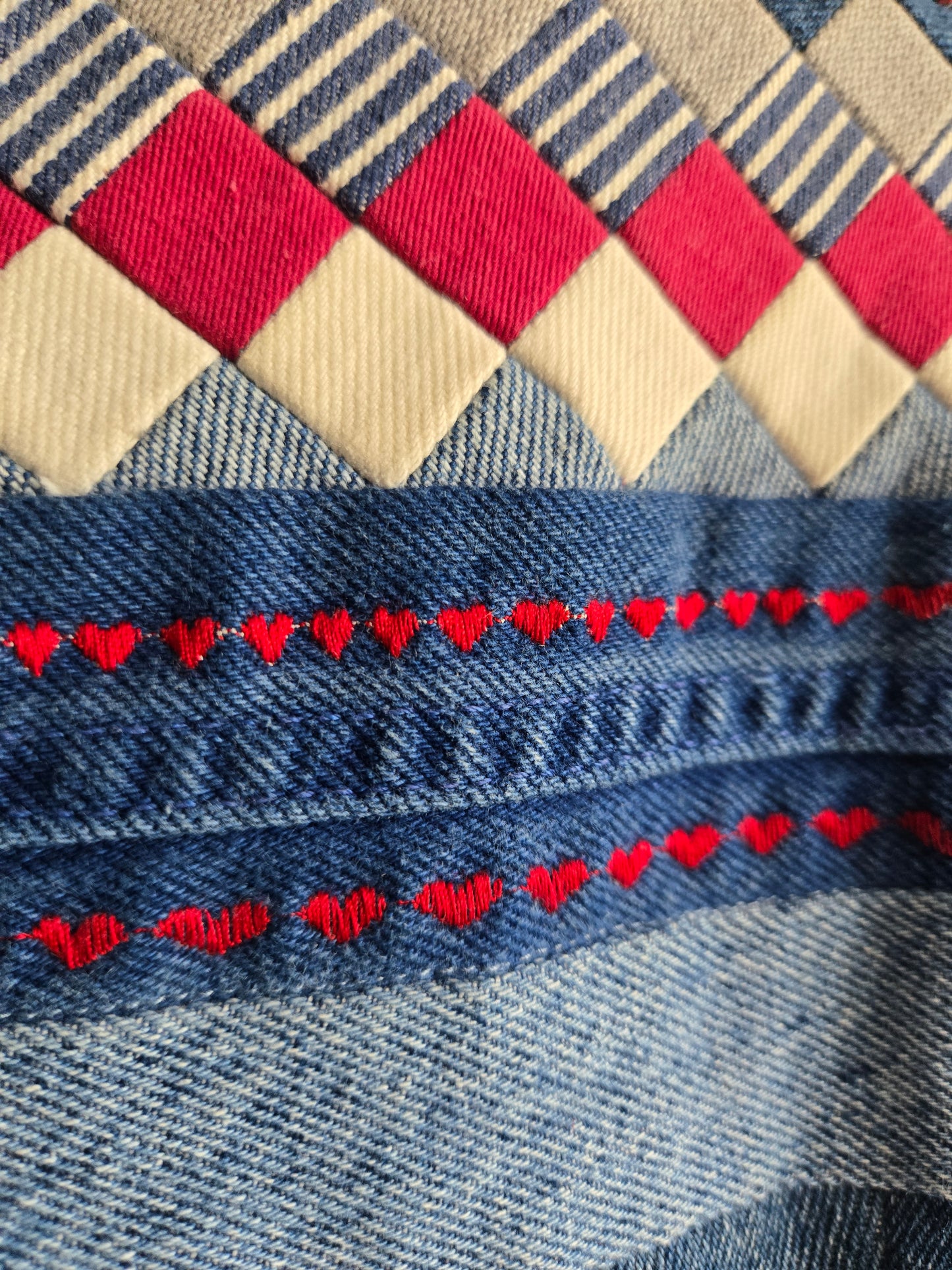 Denim Quilted Hand Made Coat - 2XL