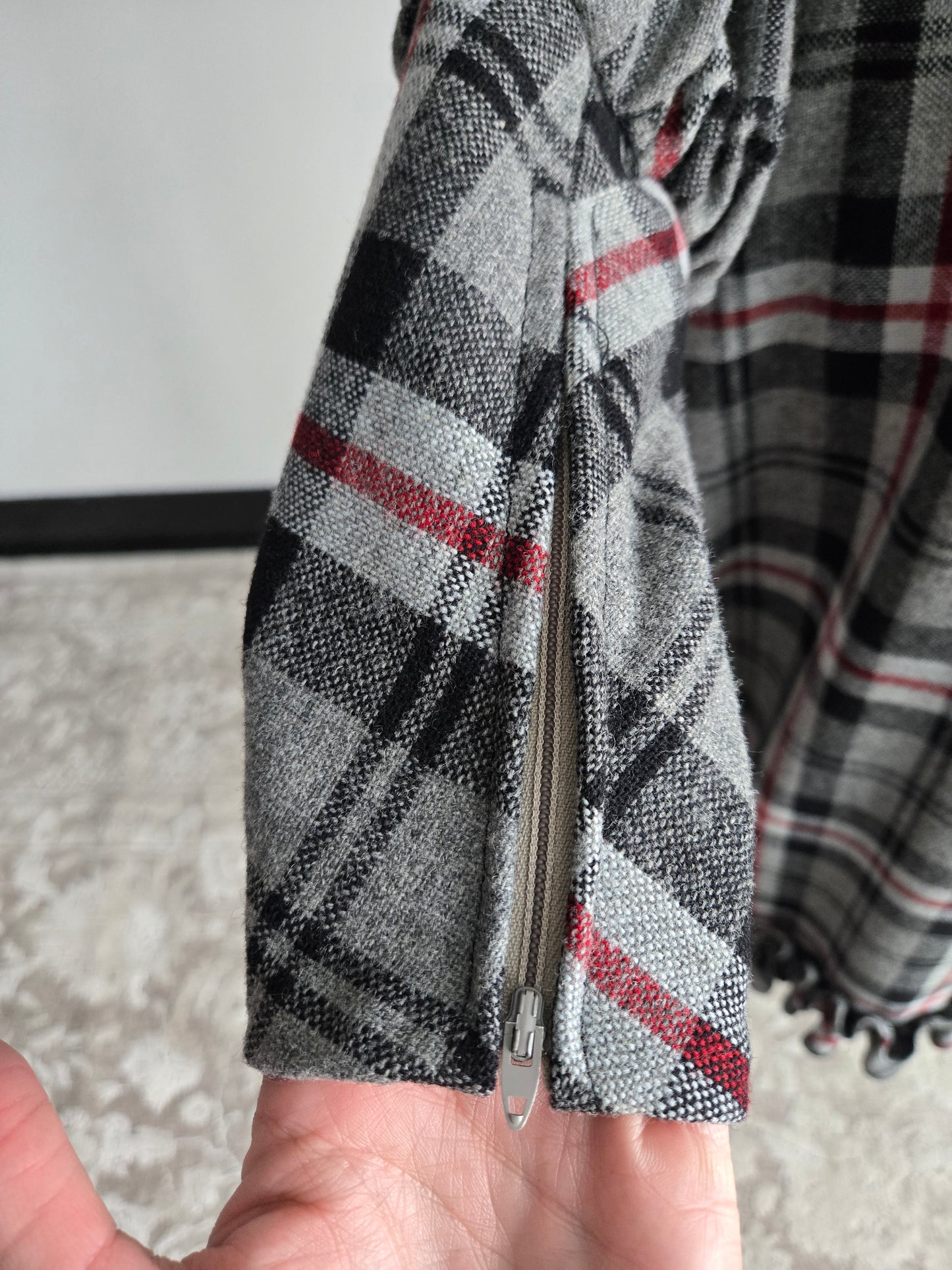 Vintage 70s Wool Plaid Dress - Medium