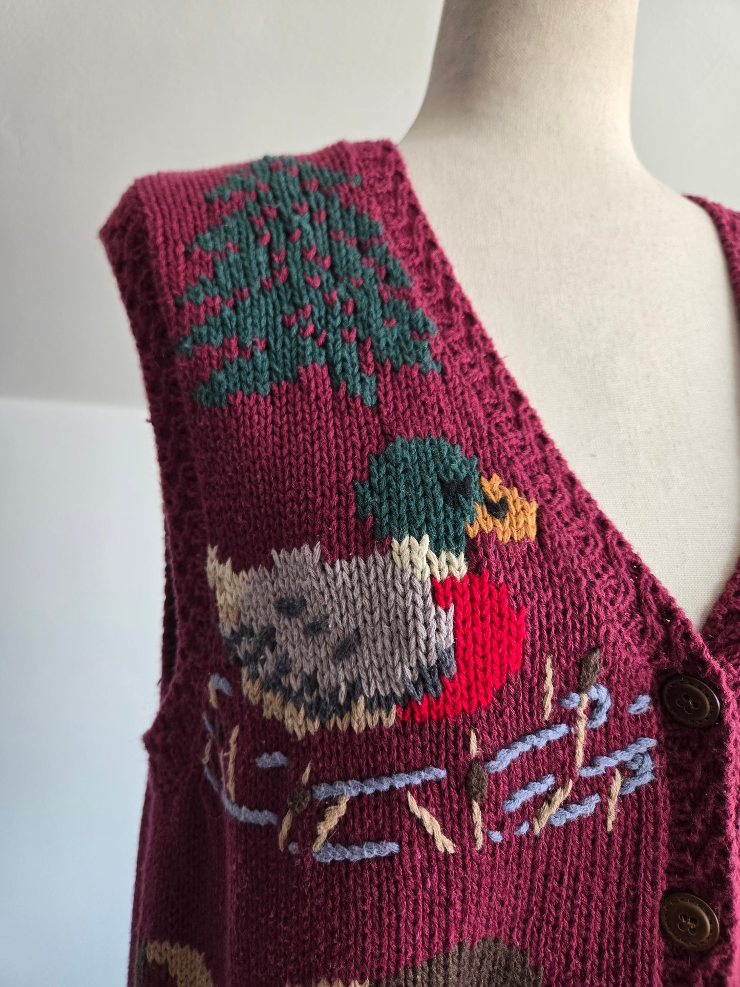 Cabela's Vintage Cotton Hand Knit Outdoors Vest - large