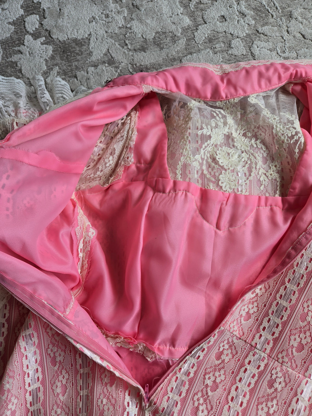 Vintage Pink Lace Victorian Style Dream of a Dress - Small