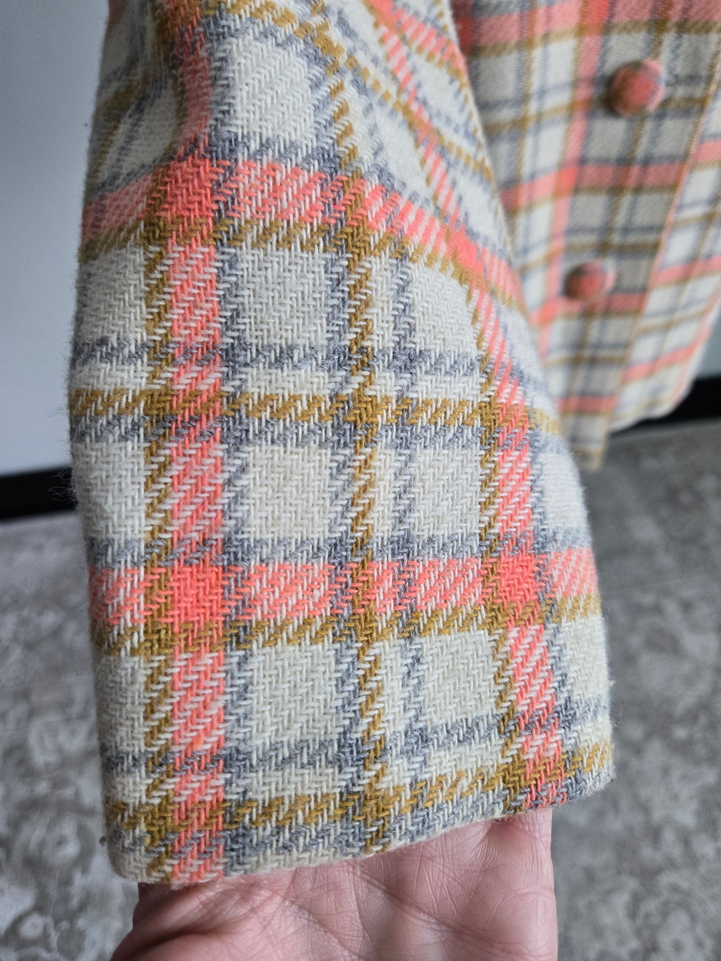 Vintage 70s Plaid Blazer and Skirt Two Piece Set - Medium/Large