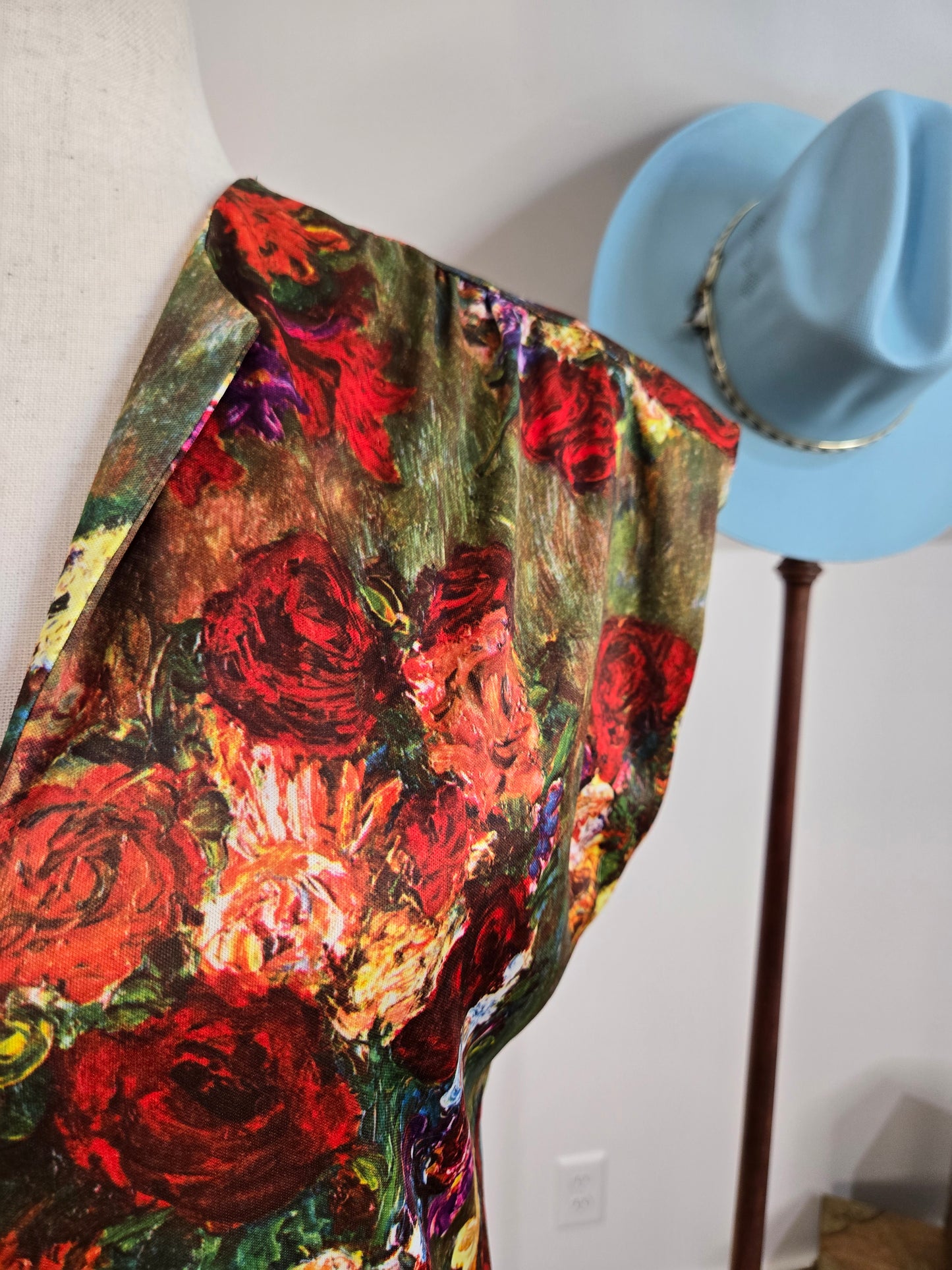 Vintage 70s Romantic Garden Print Sleeveless Top - large