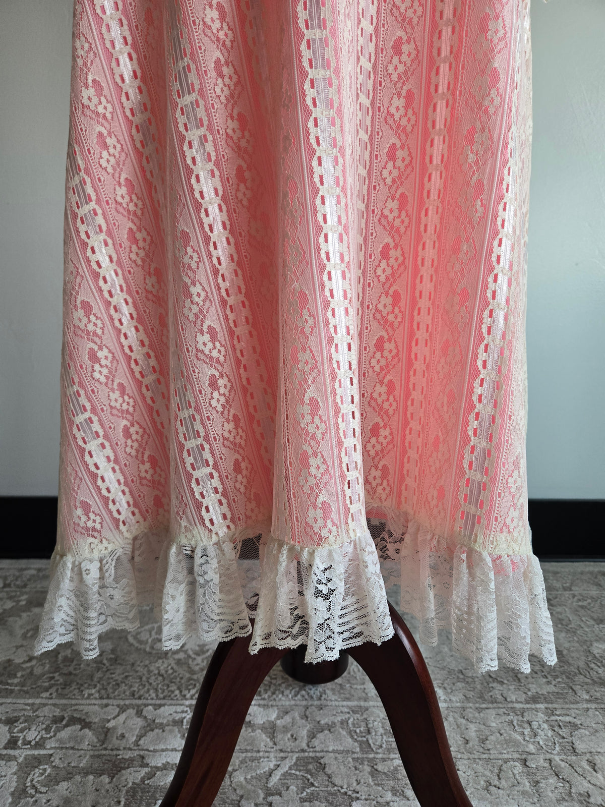 Vintage Pink Lace Victorian Style Dream of a Dress - Small