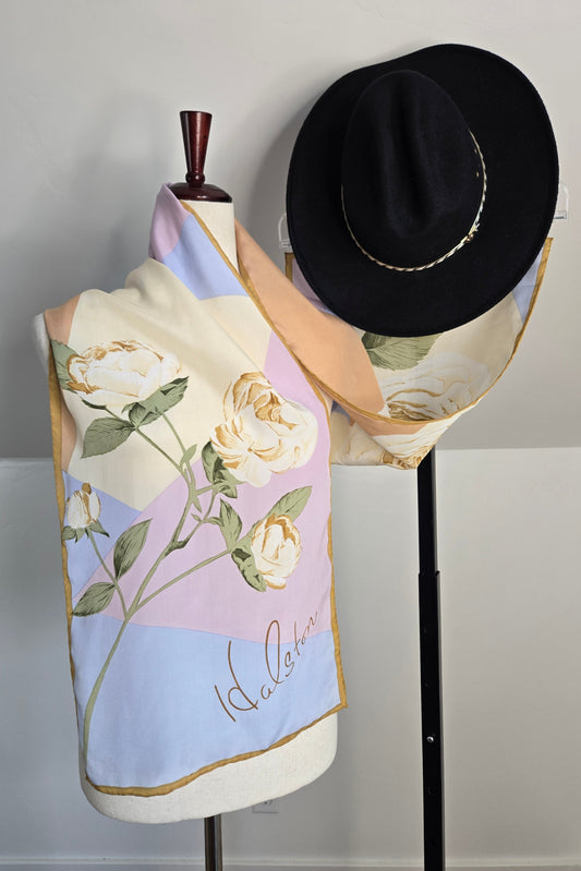 Halston Silk Floral Scarf