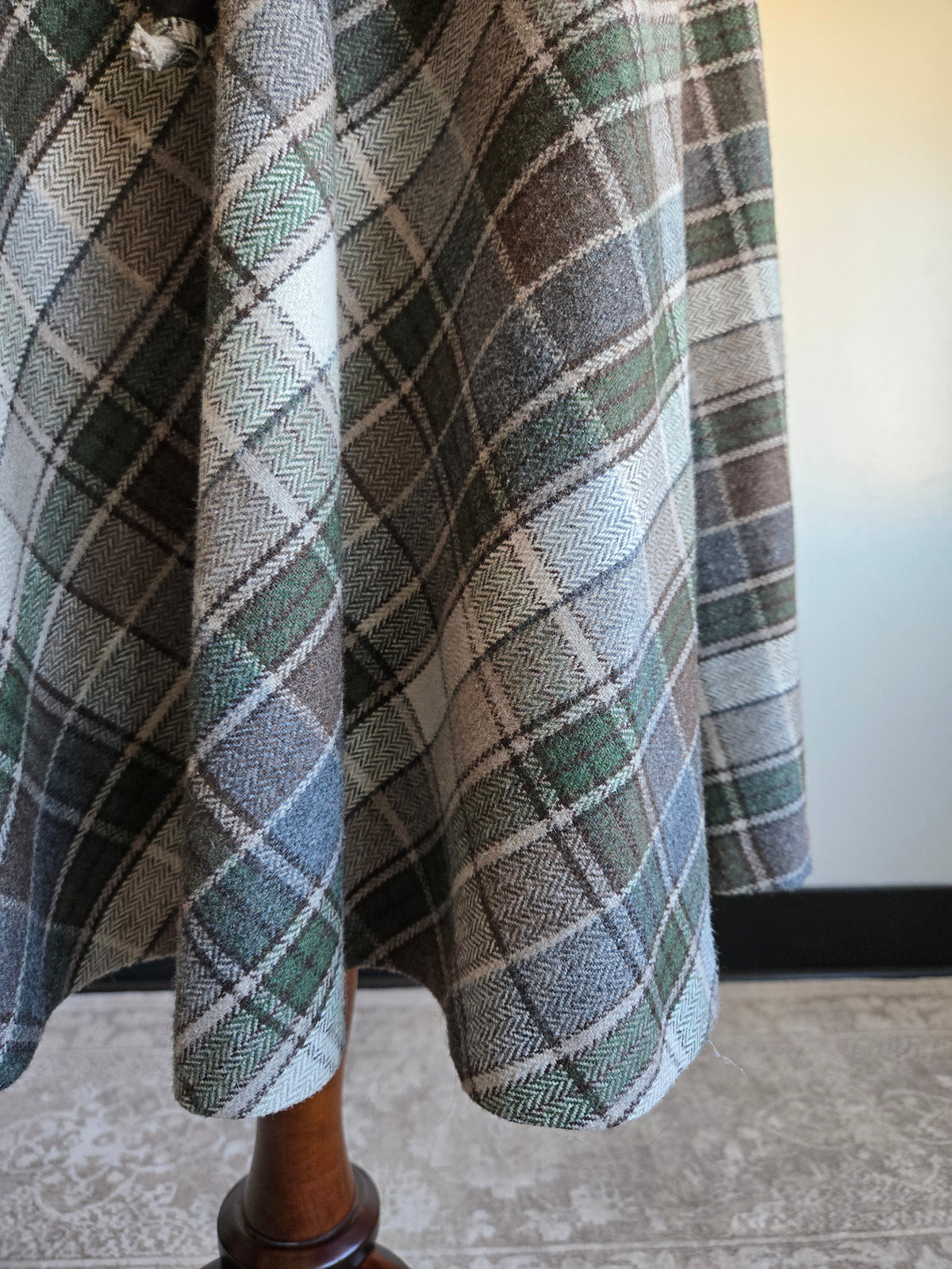 Vintage Stonybrook Wool Bias Cut Plaid A Line Skirt - W25