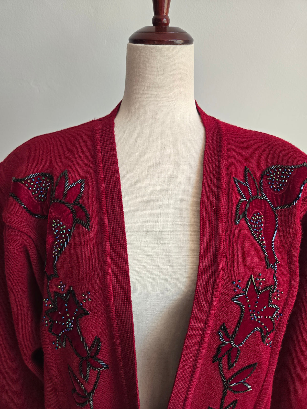 YaLei High End Beaded Wool Cardigan Sweater - XL