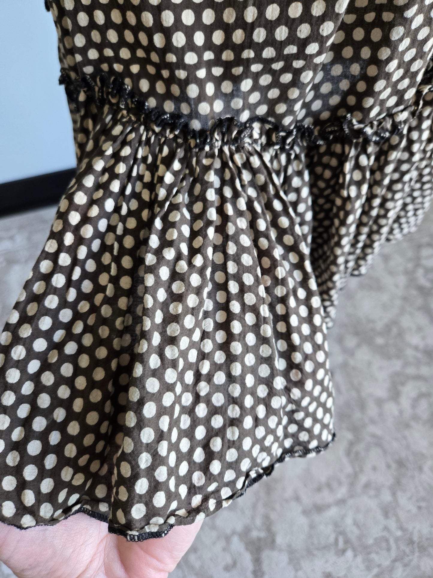 Trade Cloth Lightweight Cotton Polka Dot Dress - XS