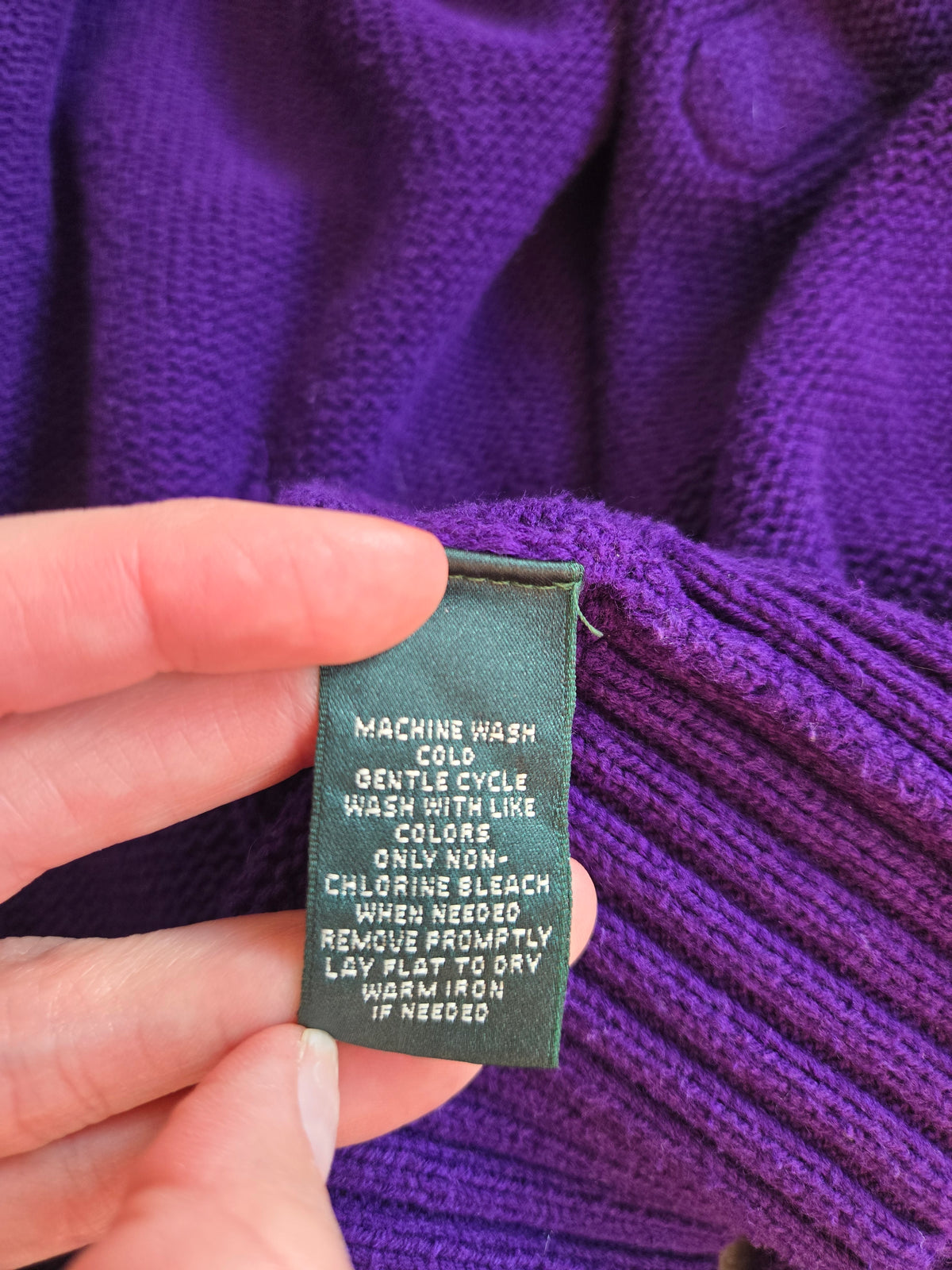 Lauren Ralph Lauren Purple Equestrian Cardigan - Large