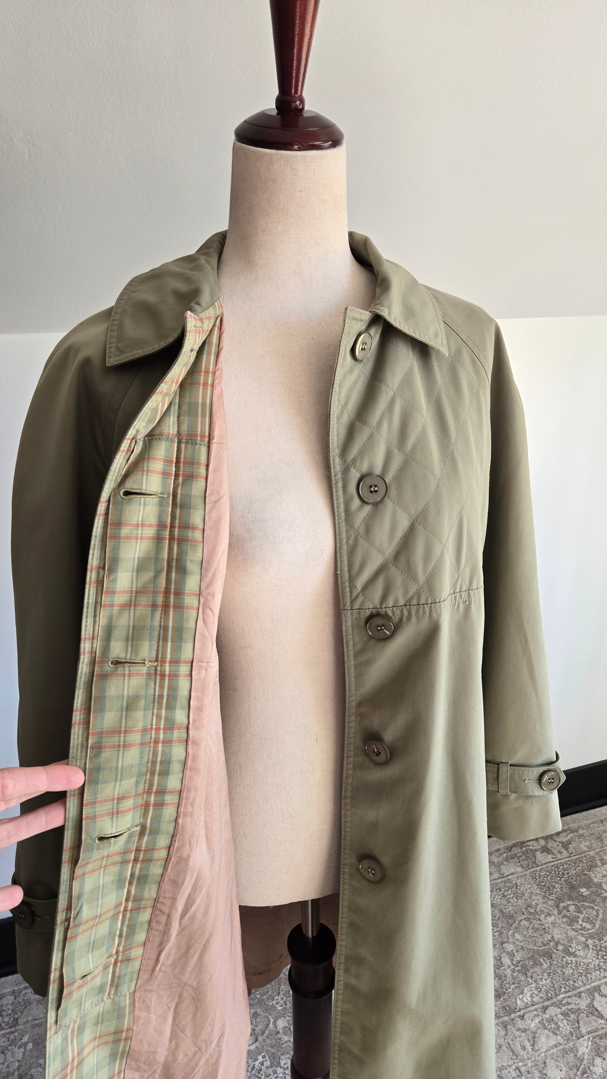 Vintage 60s Quilted Trench Coat - Small/Medium